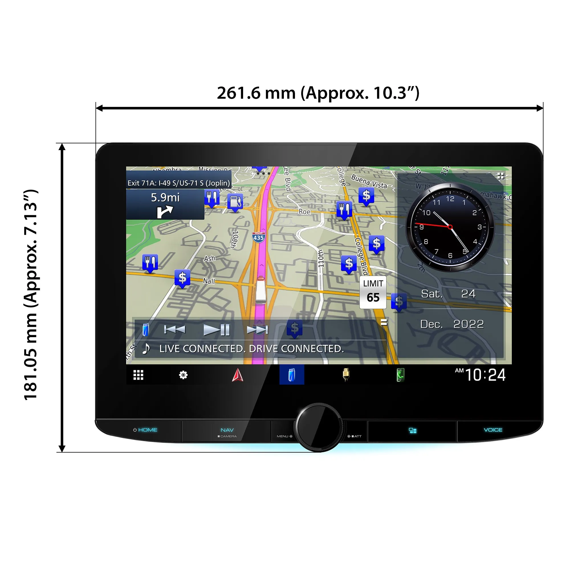 Kenwood DNR1008RVS 10.1" Multimedia Navigation Receiver for RV/Truck