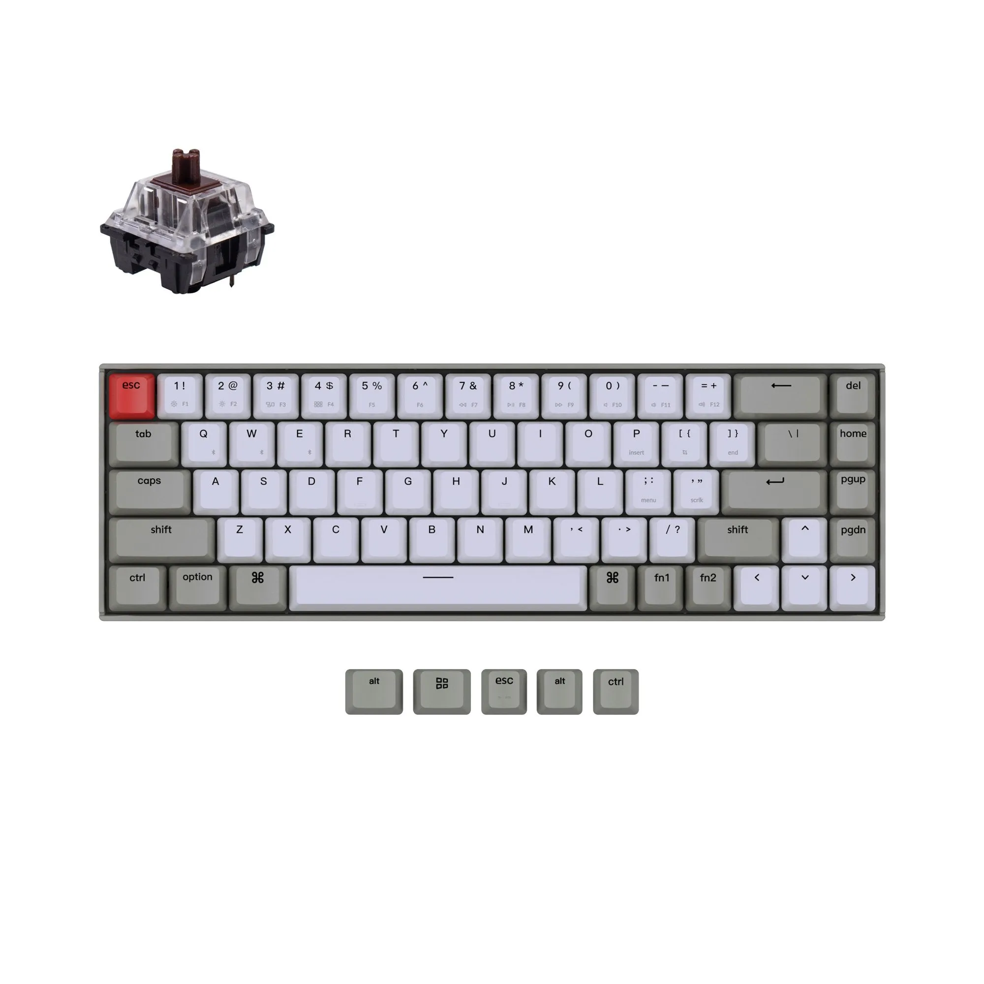 Keychron K6 Non-Backlight Wireless Mechanical Keyboard (US ANSI Layout)