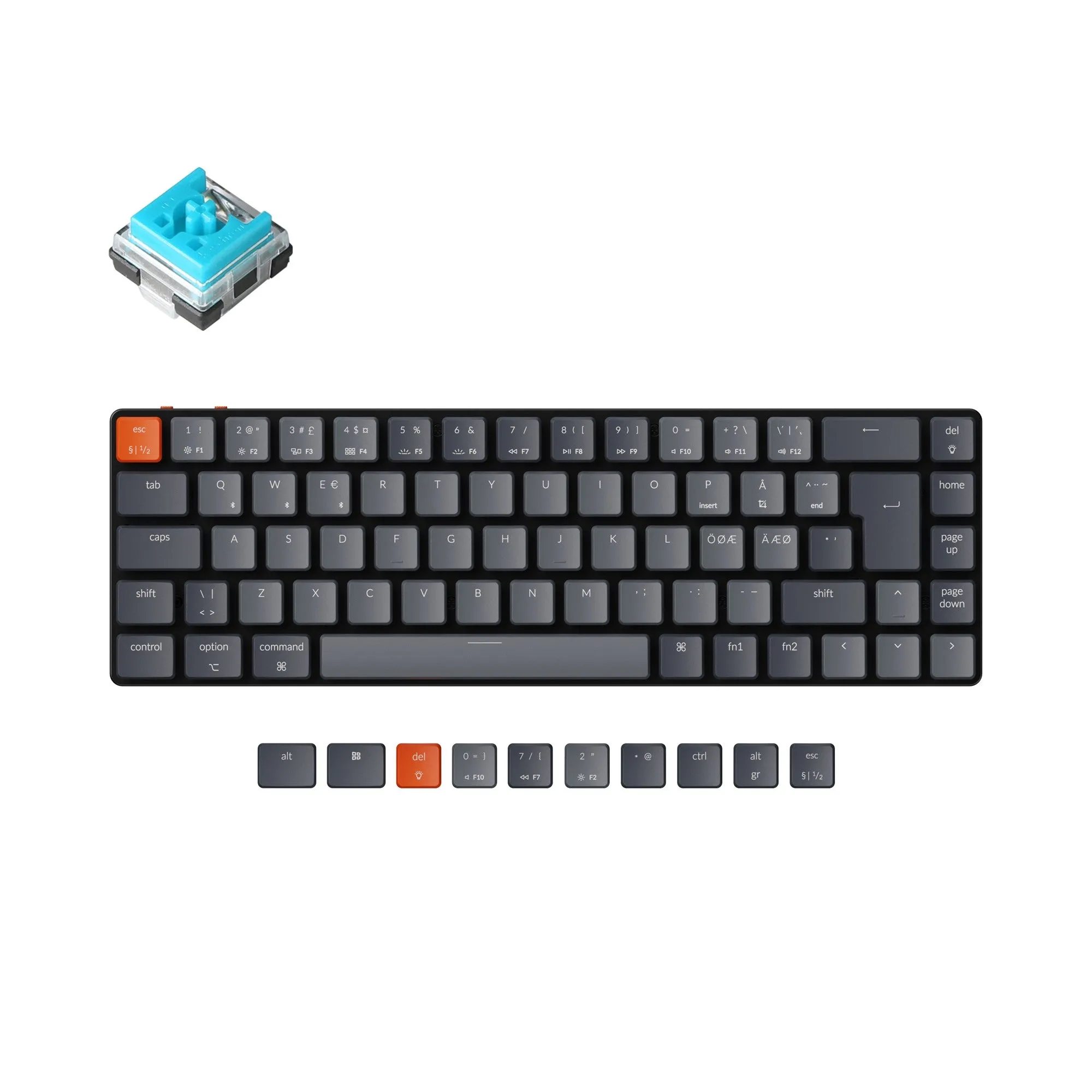 Keychron K7 Ultra-slim Wireless Mechanical Keyboard (Nordic ISO Layout)