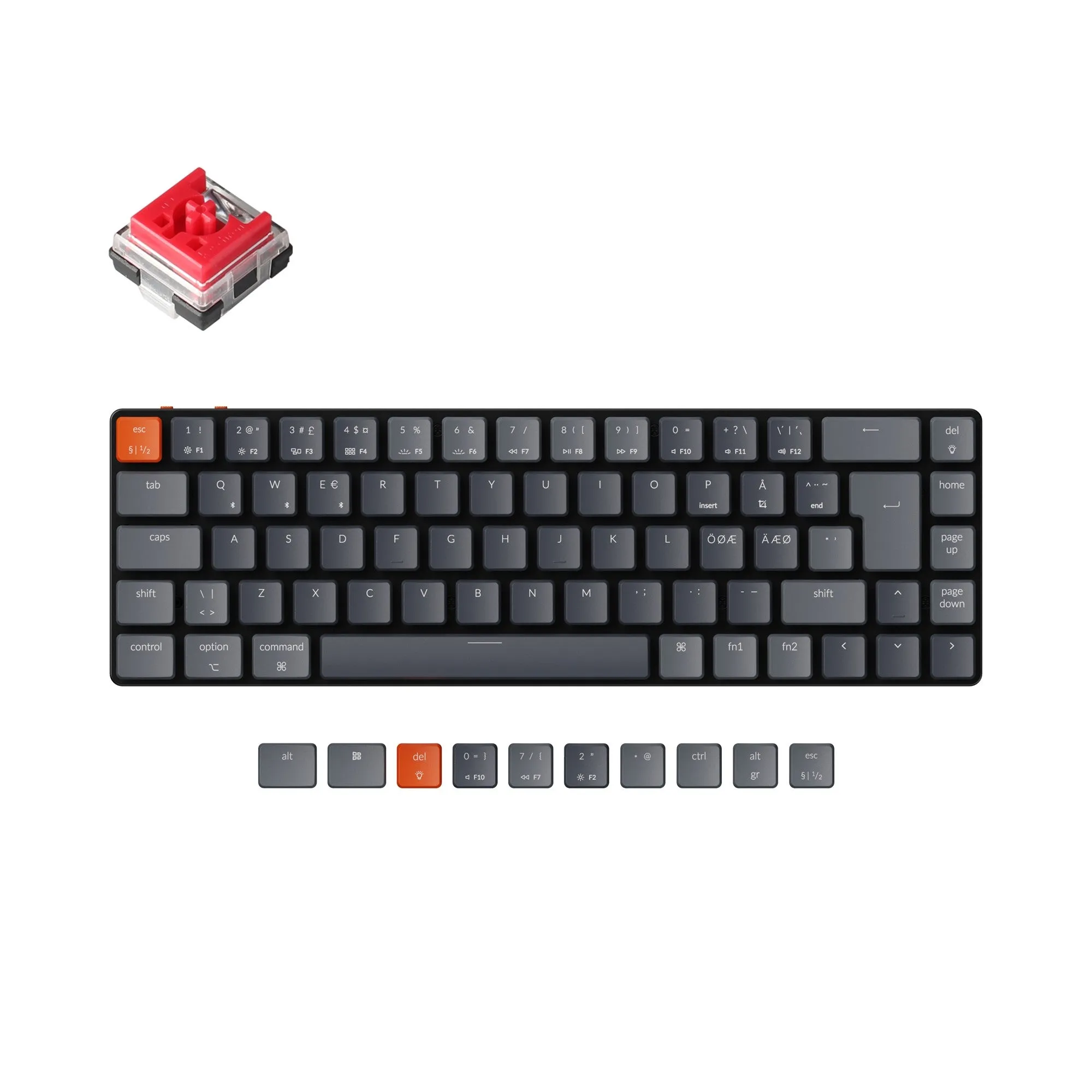 Keychron K7 Ultra-slim Wireless Mechanical Keyboard (Nordic ISO Layout)