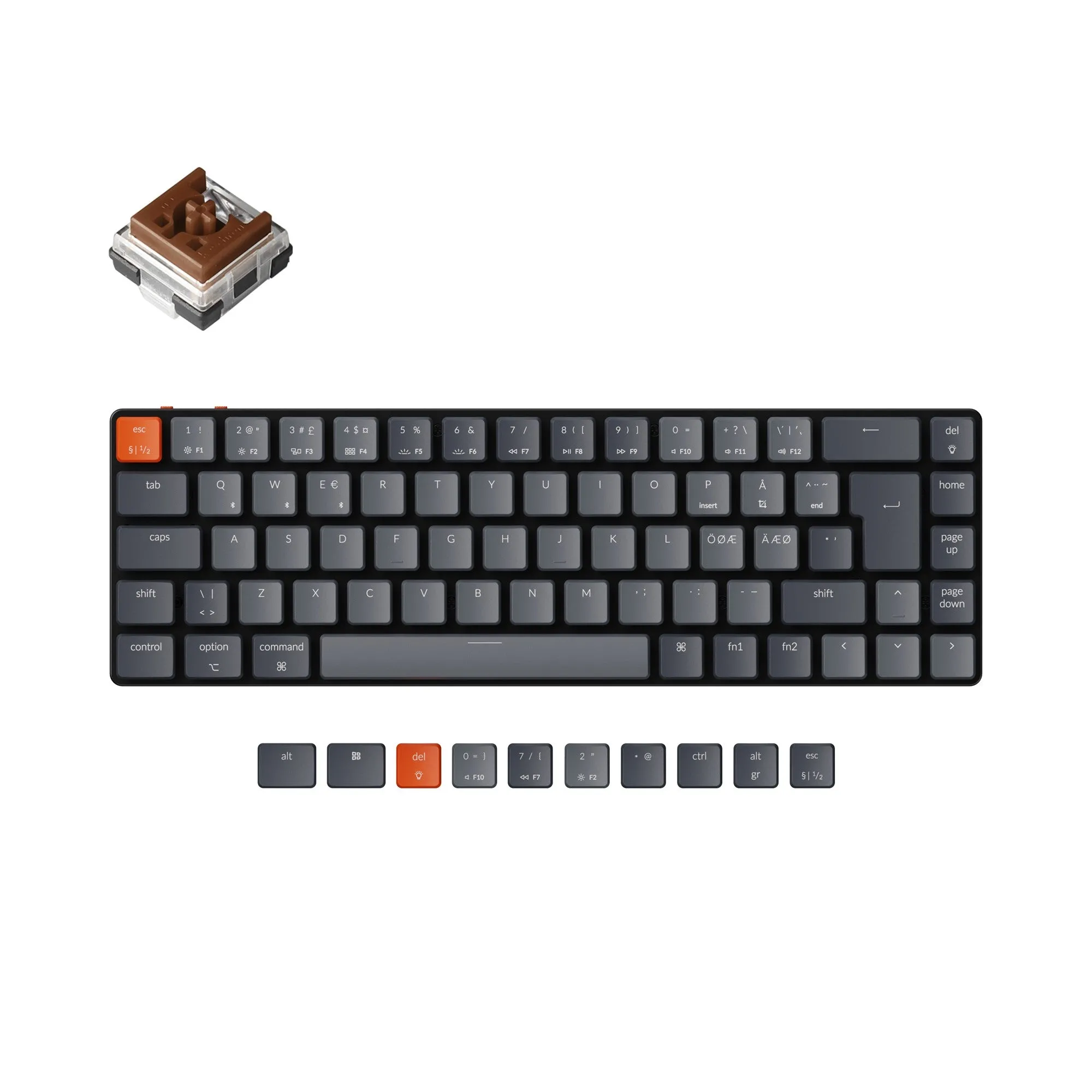 Keychron K7 Ultra-slim Wireless Mechanical Keyboard (Nordic ISO Layout)