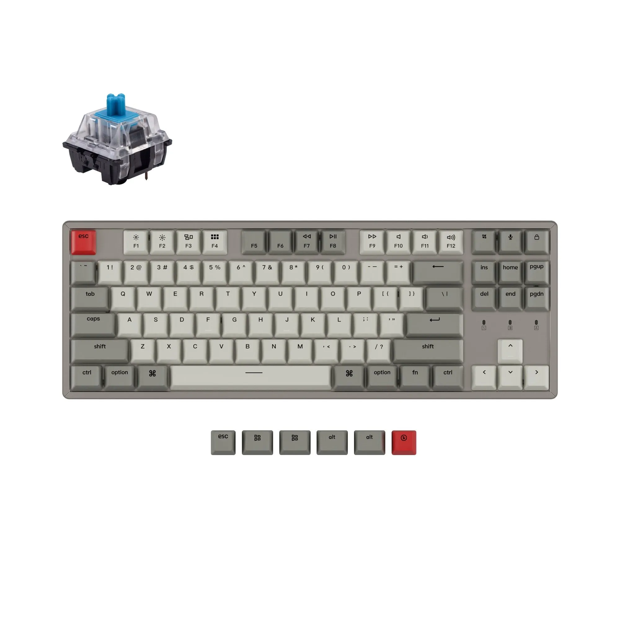 Keychron K8 Non-Backlight Wireless Mechanical Keyboard (US ANSI Layout)