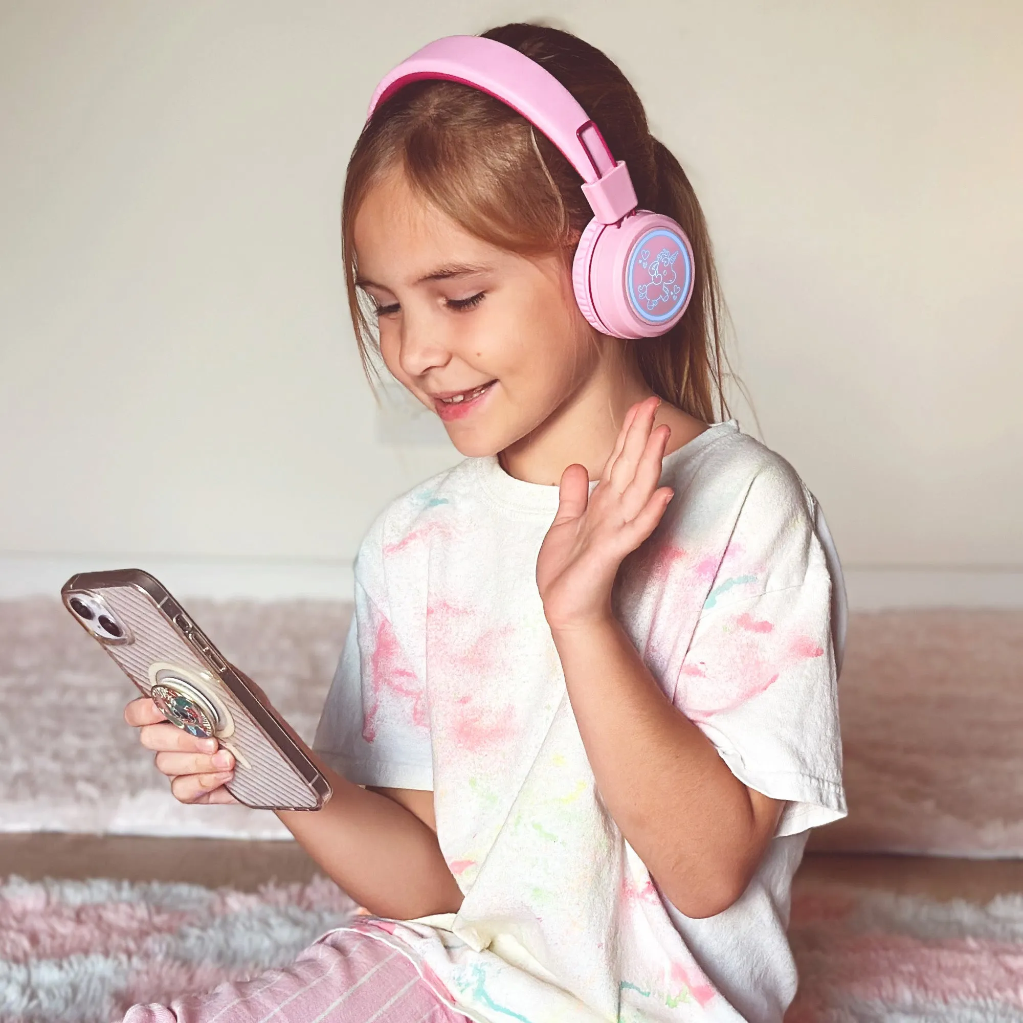 KidJamz KJ55BT Bluetooth Wireless Headphones for Kids with LED Lights [Bluetooth]