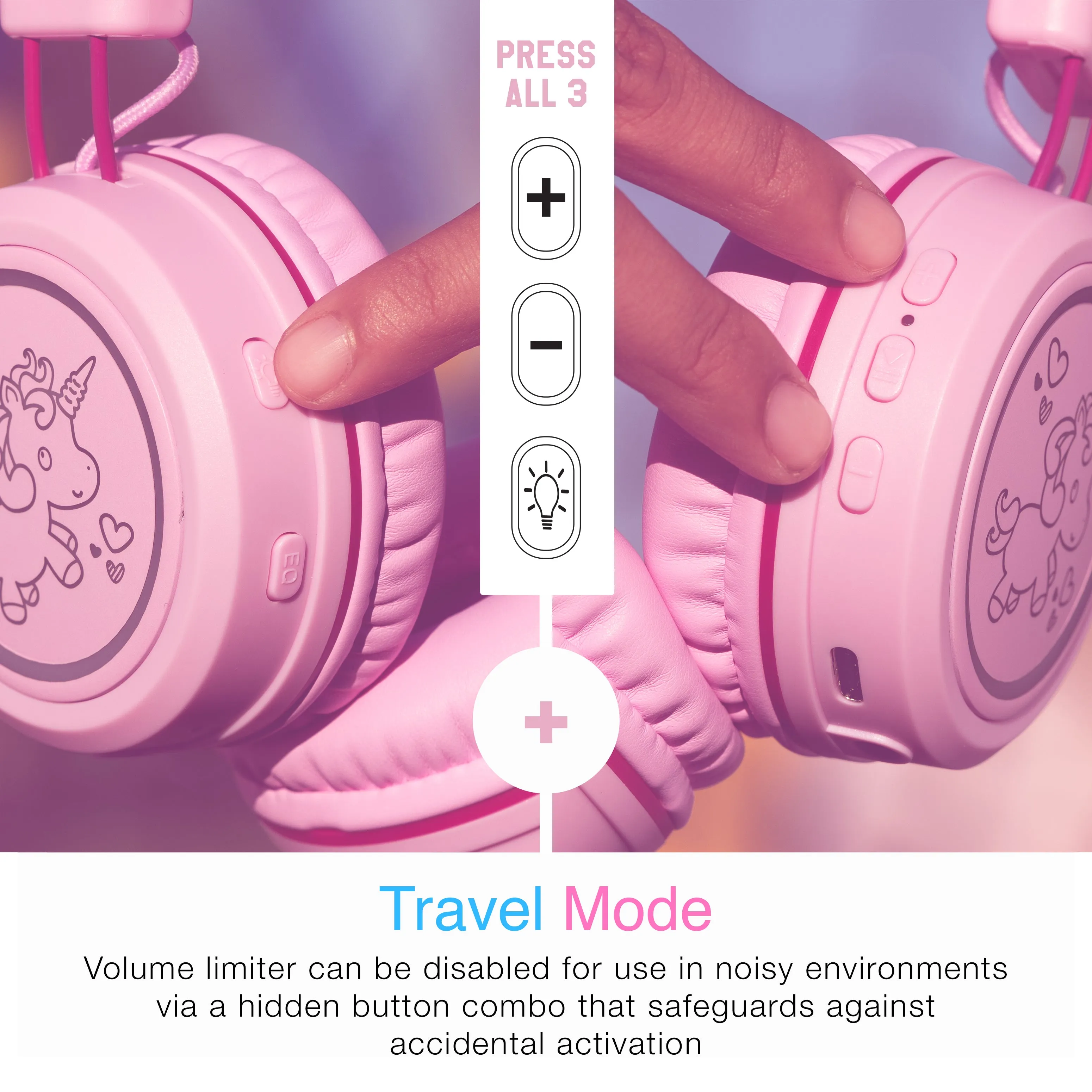 KidJamz KJ55BT Bluetooth Wireless Headphones for Kids with LED Lights [Bluetooth]