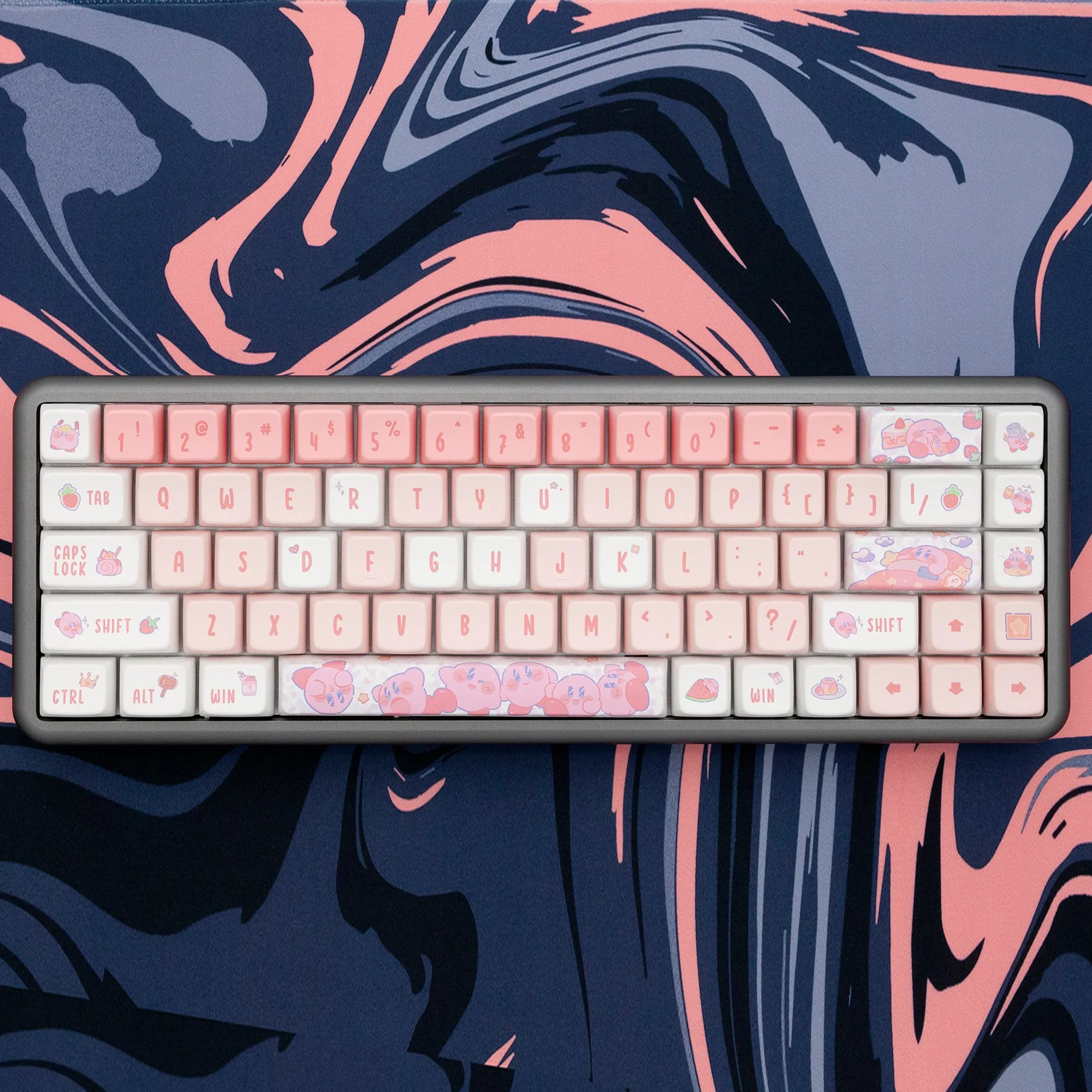 KPREPUBLIC cute pink elf MDA profile keycaps PBT dye subbed for mechanical keyboard