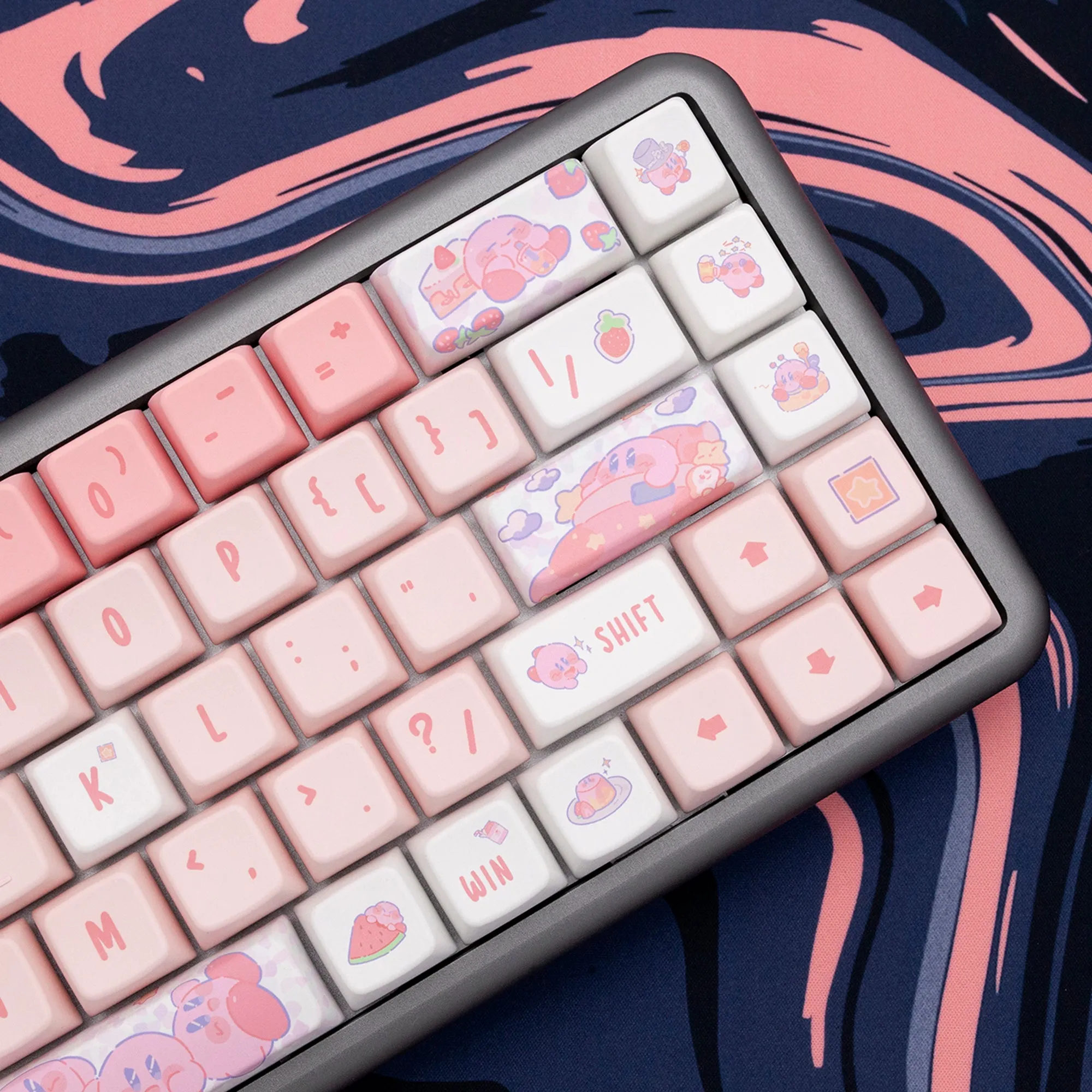 KPREPUBLIC cute pink elf MDA profile keycaps PBT dye subbed for mechanical keyboard