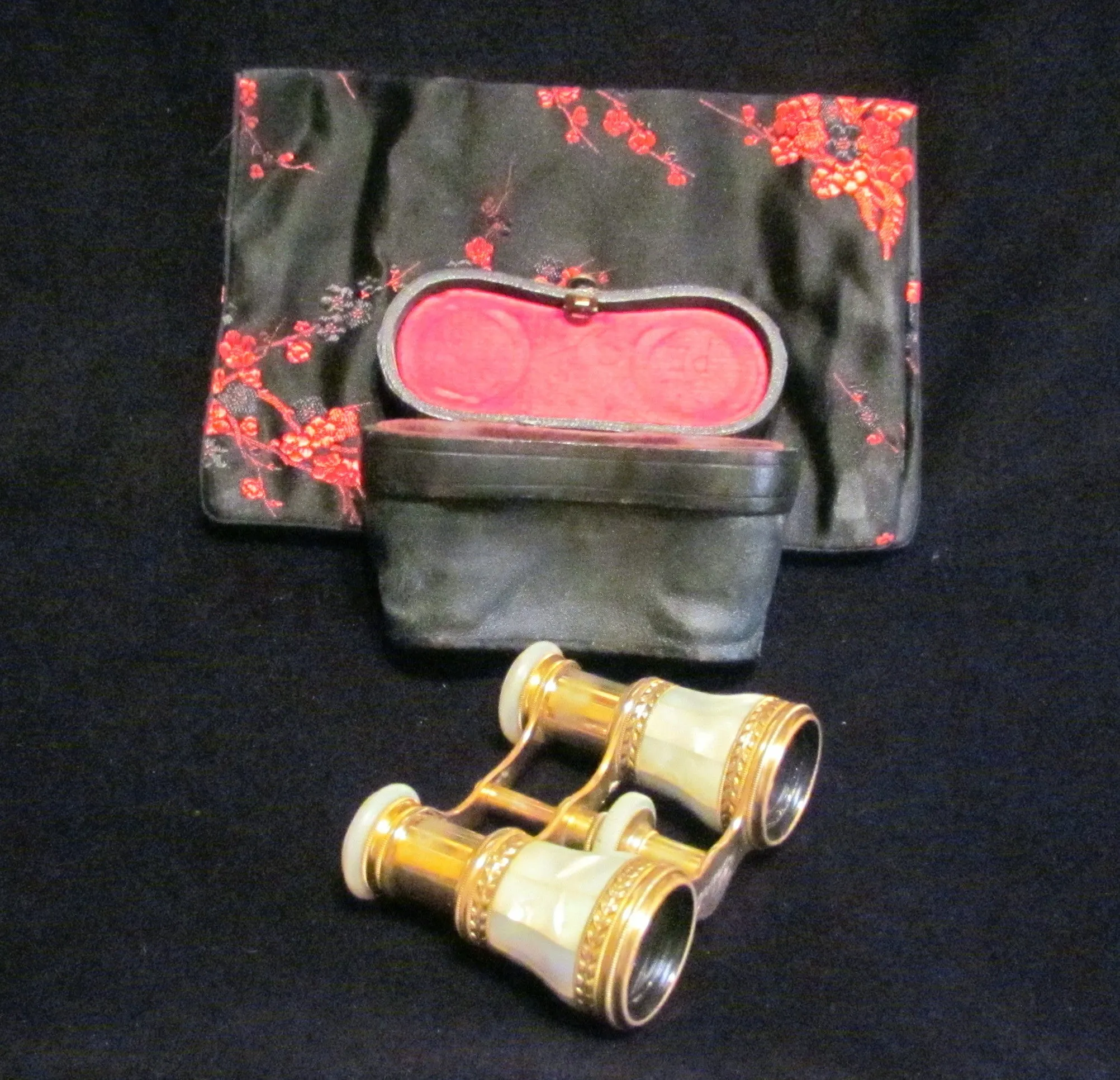 LeMaire Fi Opera Glasses Antique Paris Mother Of Pearl Theater Glasses Binoculars MOP Opera Glasses In Original Case