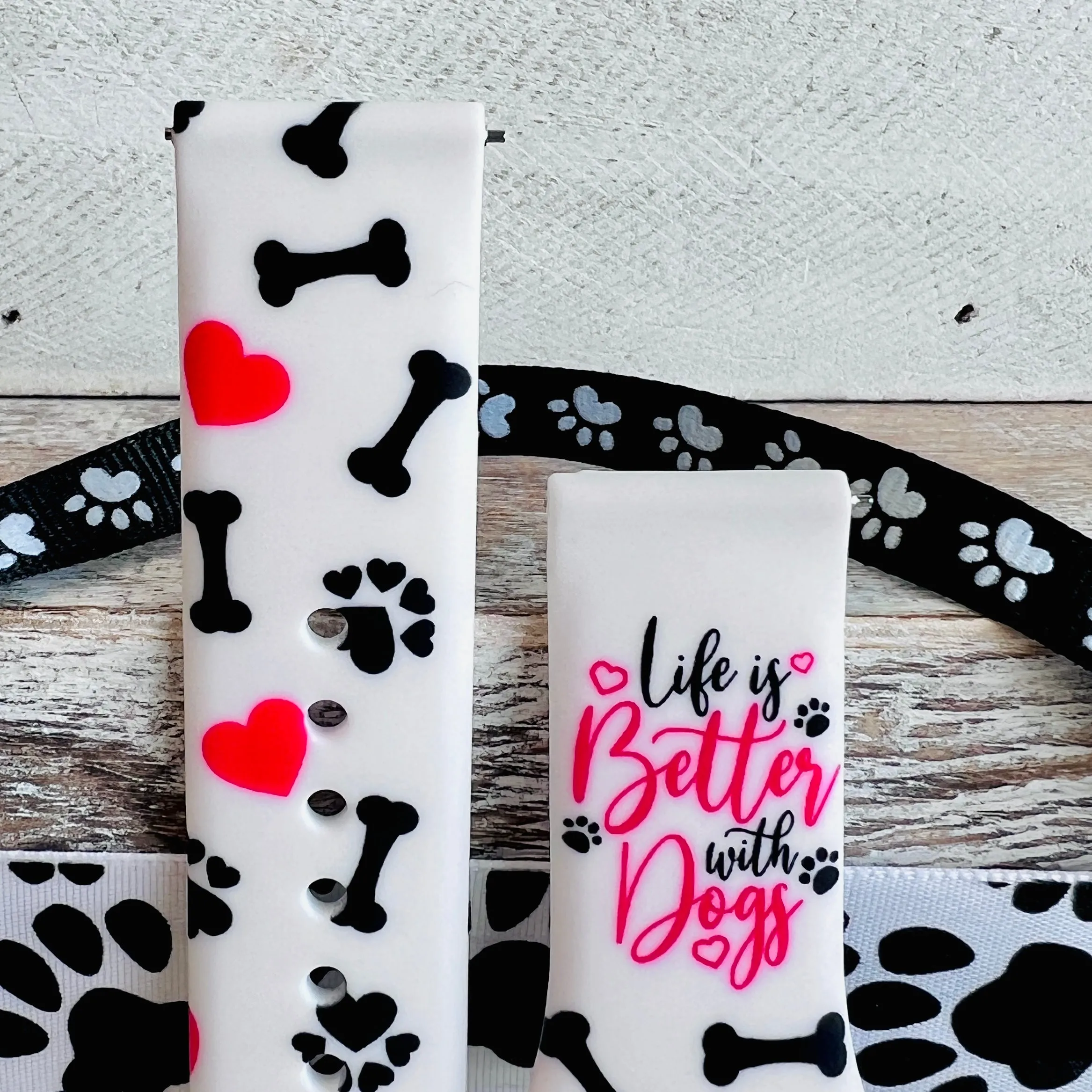 Life Is Better With Dogs Print Silicone Band For Samsung Watch