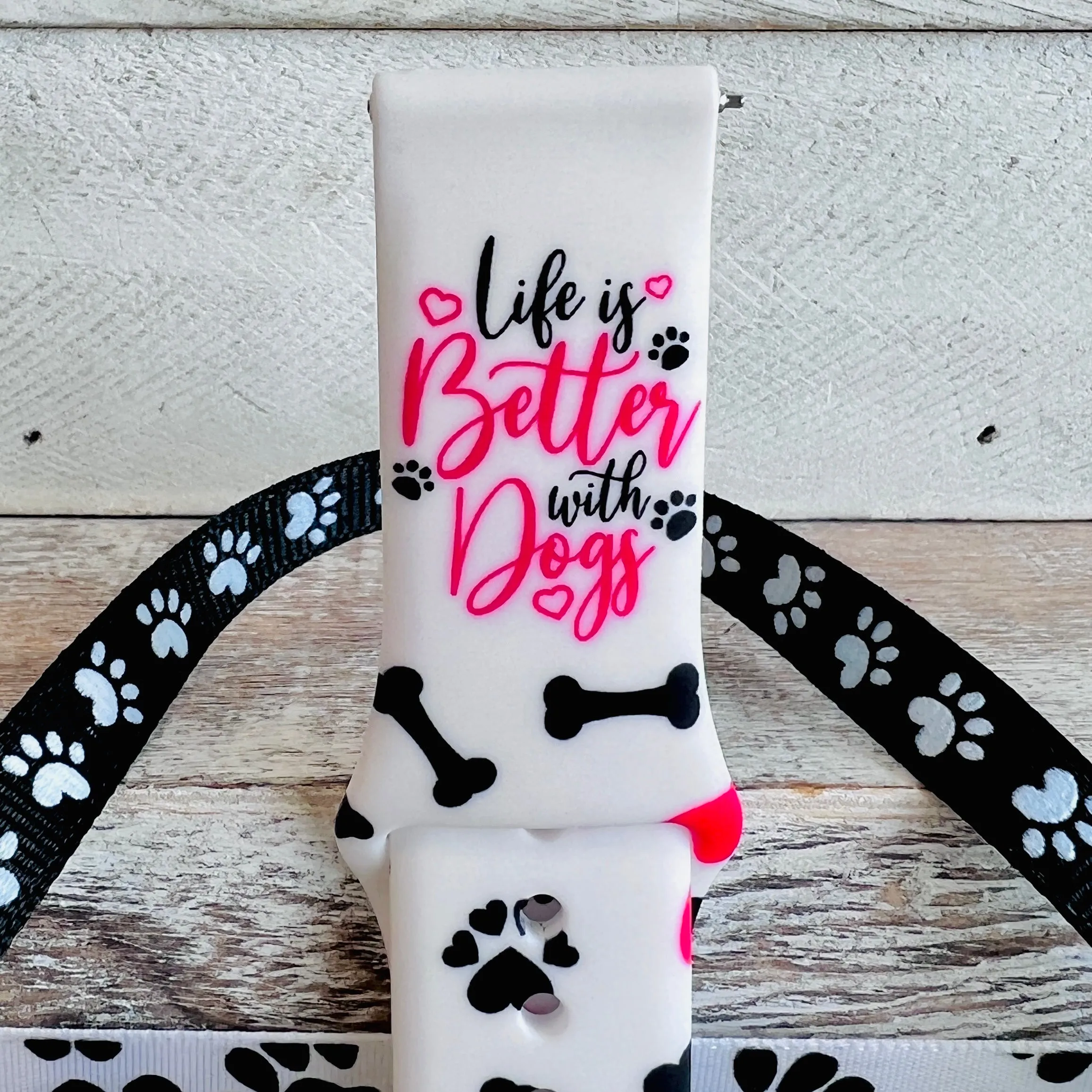 Life Is Better With Dogs Print Silicone Band For Samsung Watch