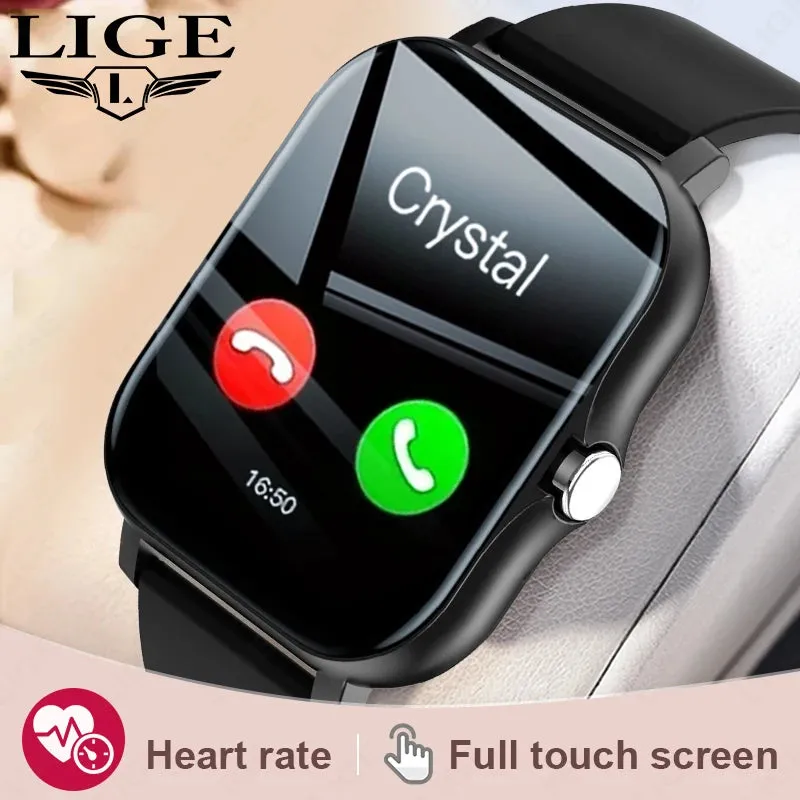 LIGE New Smart Watch Women Bluetooth Call Watch Fitness Tracker Waterproof Sport Smart Clock Fashion Ladies Men Smartwatch Woman