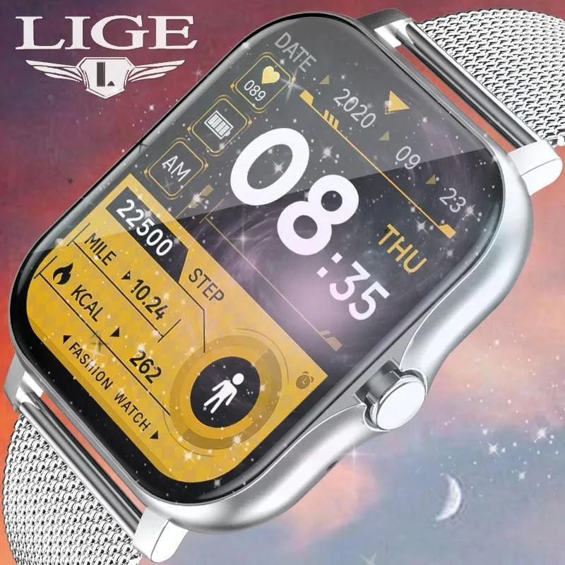 LIGE Women Men Bluetooth Smart Watch For IOS Android