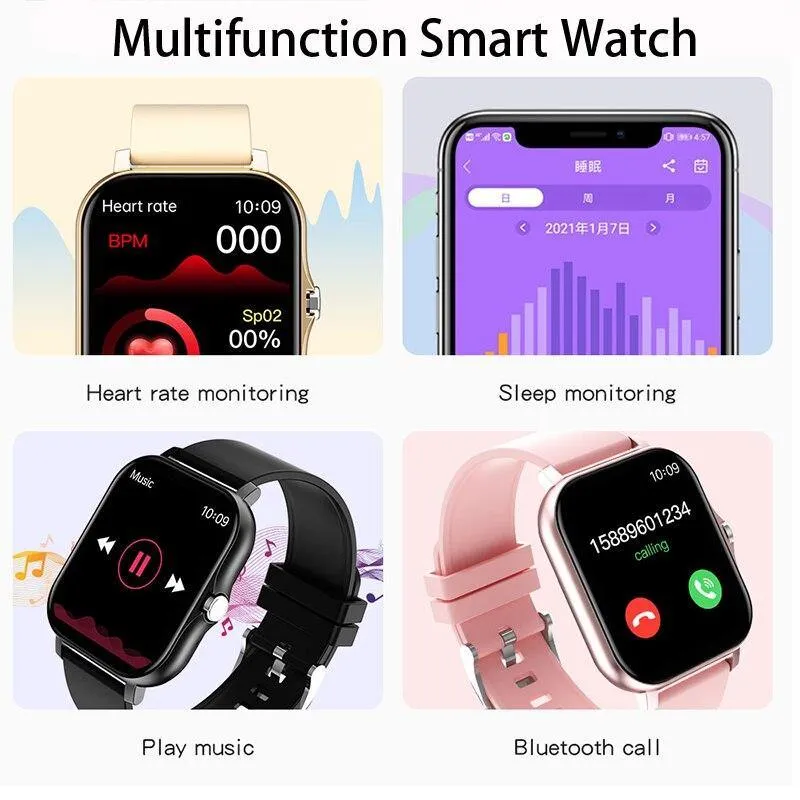 LIGE Women Men Bluetooth Smart Watch For IOS Android