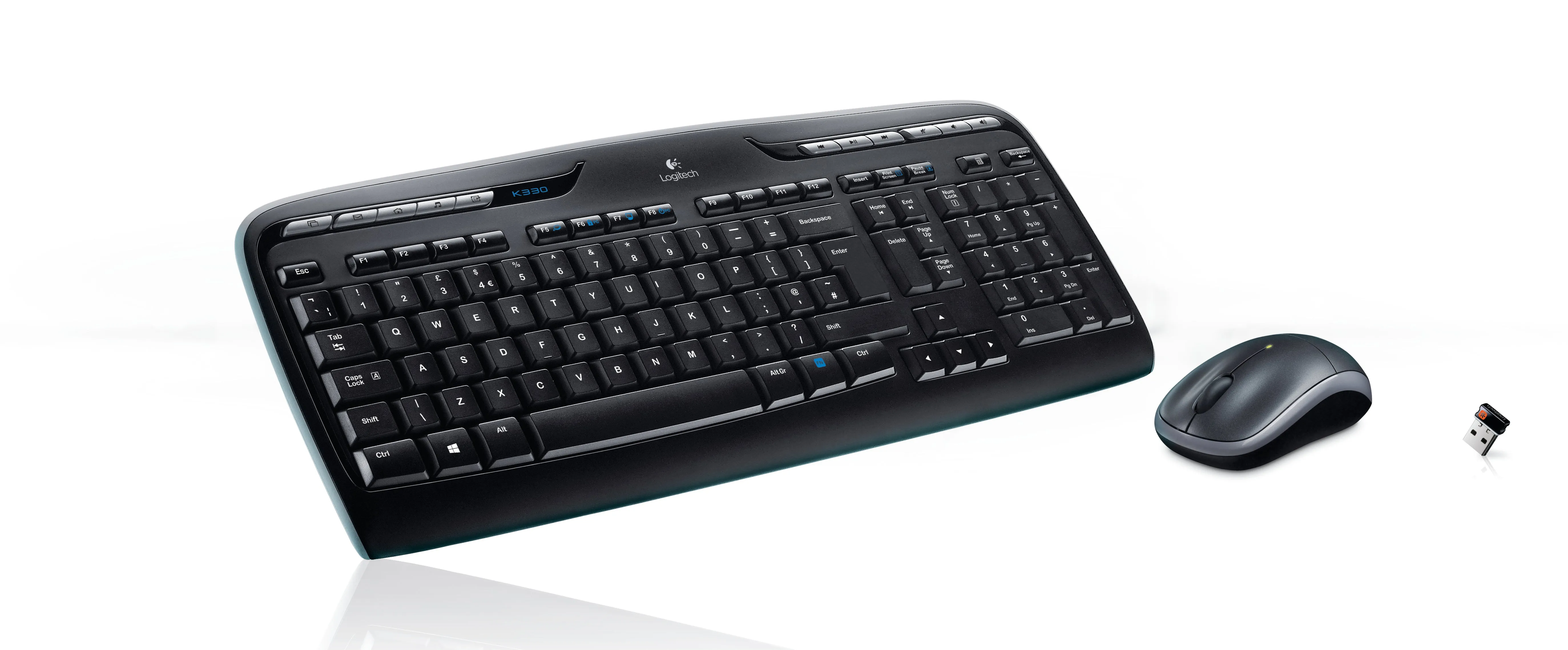 Logitech Desktop Mk330 Wireless Black - Us Layout