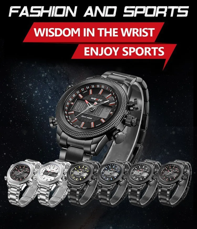 Luxury Casual Sports Watch WEIDE Brand Digital Quartz Waterproof Clock Men Watches Fashion Men's Wristwatch