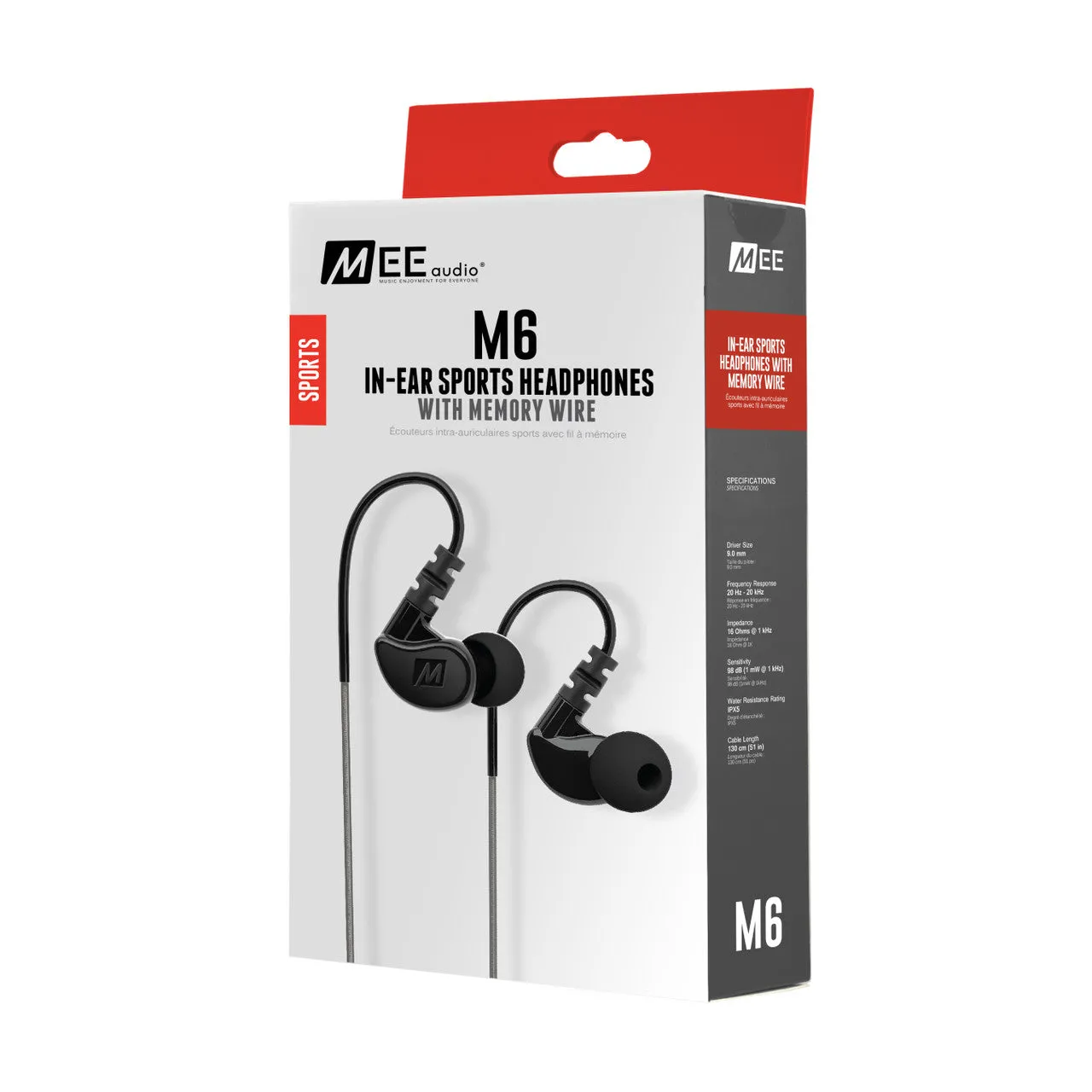 M6 In-Ear Sports Headphones with Memory Wire (3.5mm Plug)