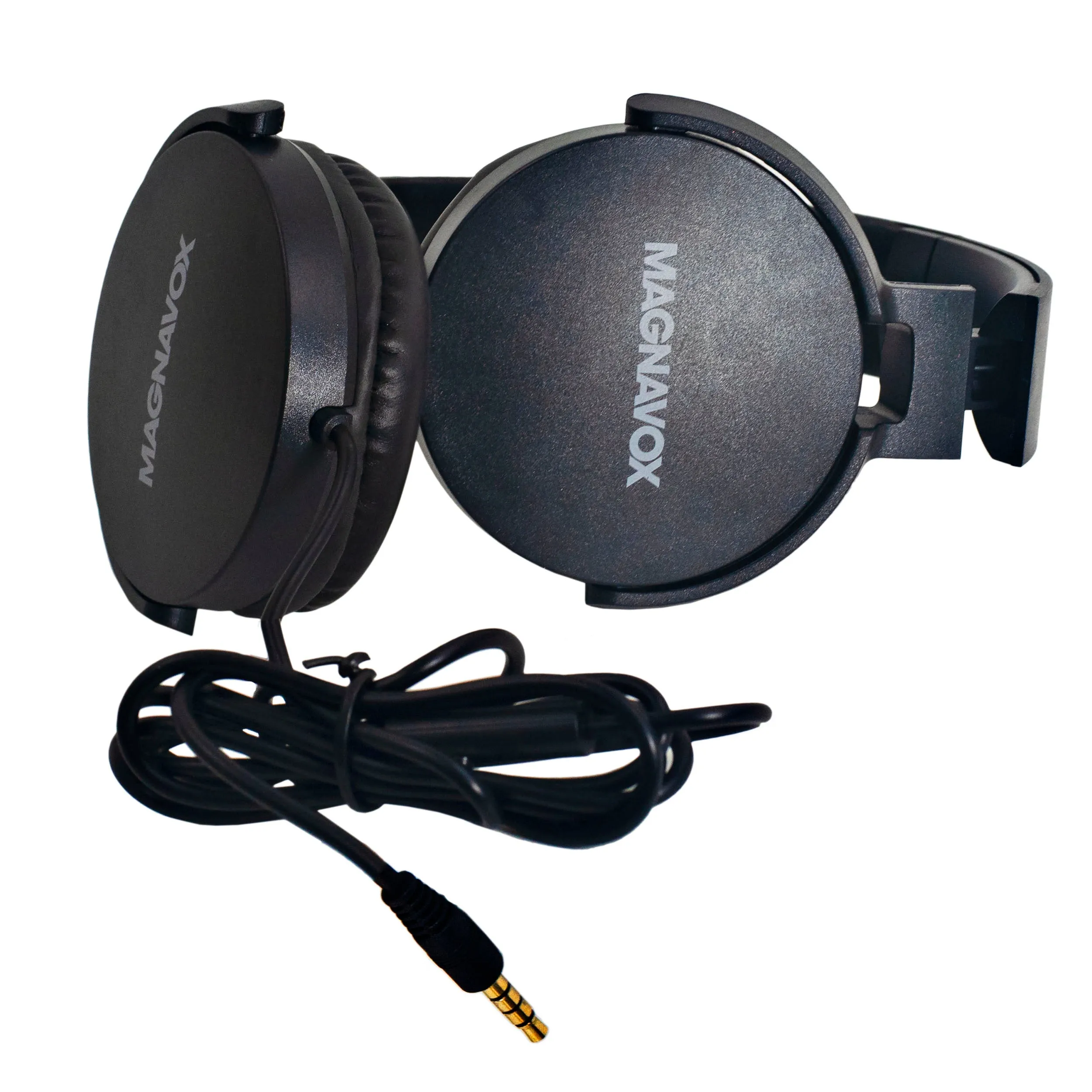 Magnavox MHP5026M-BK Stereo Headphones with Microphone in Black