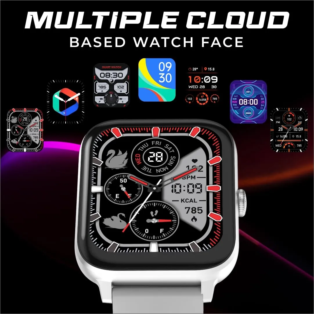 Maxima Mirage Smart Watch 1.83" HD Display, 600 Nits Brightness, Bluetooth Calling, Unisex Design, Advanced Chipset, BT 5.2 Seamless Connection, AI Health Monitoring, 100  Sports Modes (Space Black)