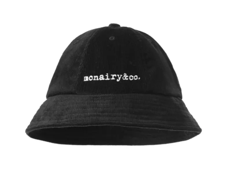 MCNAIRY & CO CORDUROY BUCKET HAT BLACK - GILLIGAN