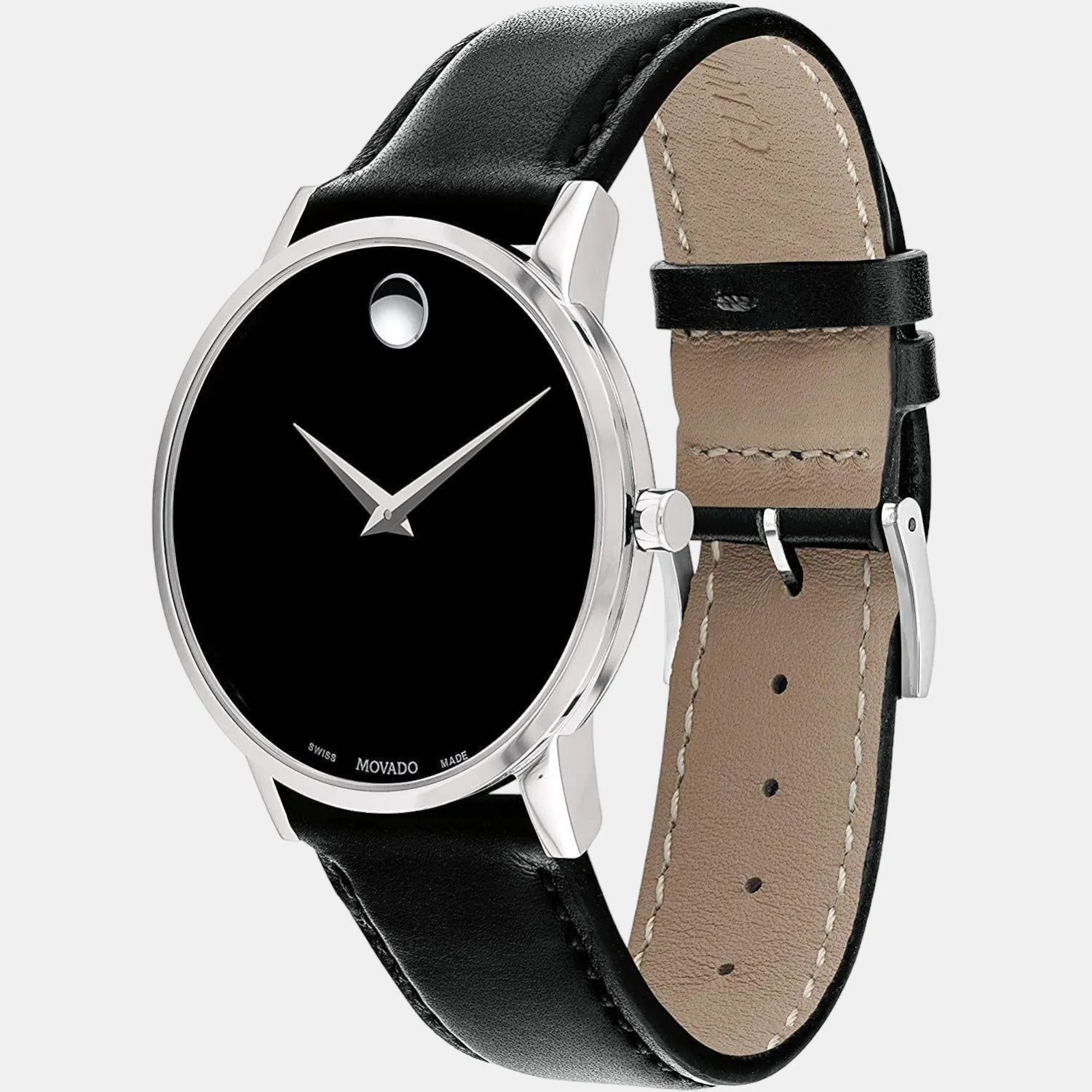 Men's Black Analog Leather Watch 607269