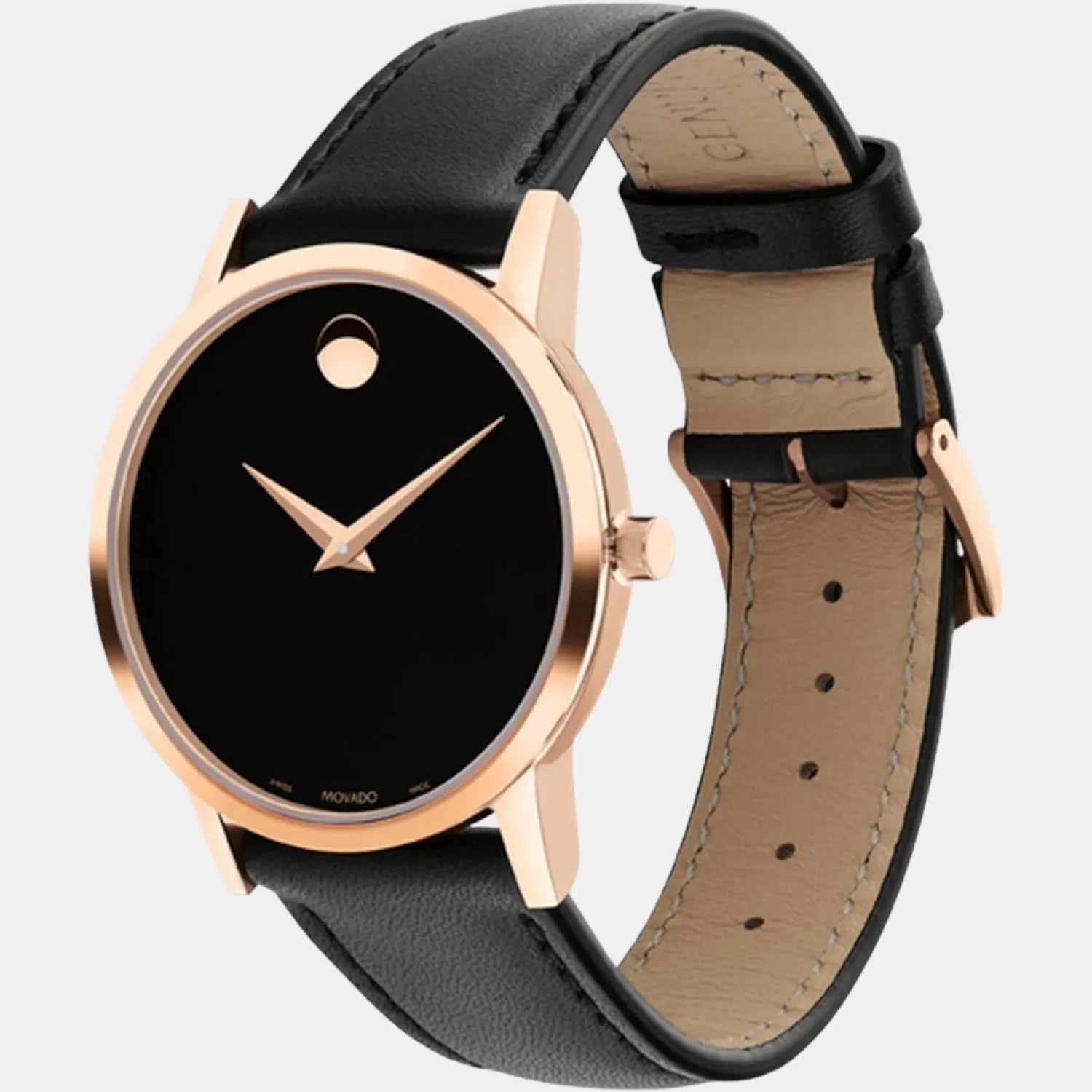 Men's Black Analog Leather Watch 607585