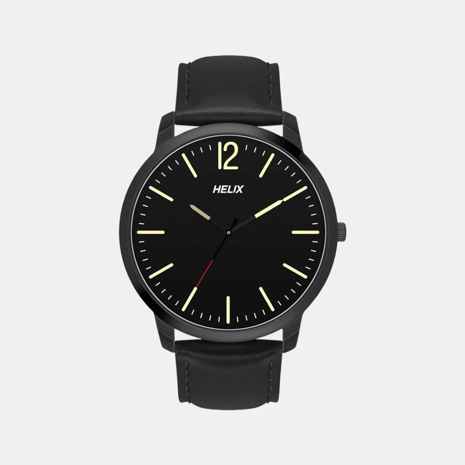 Men's Black Analog Leather Watch TW039HG10