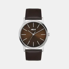 Men's Brown Analog Leather Watch TW054HG03