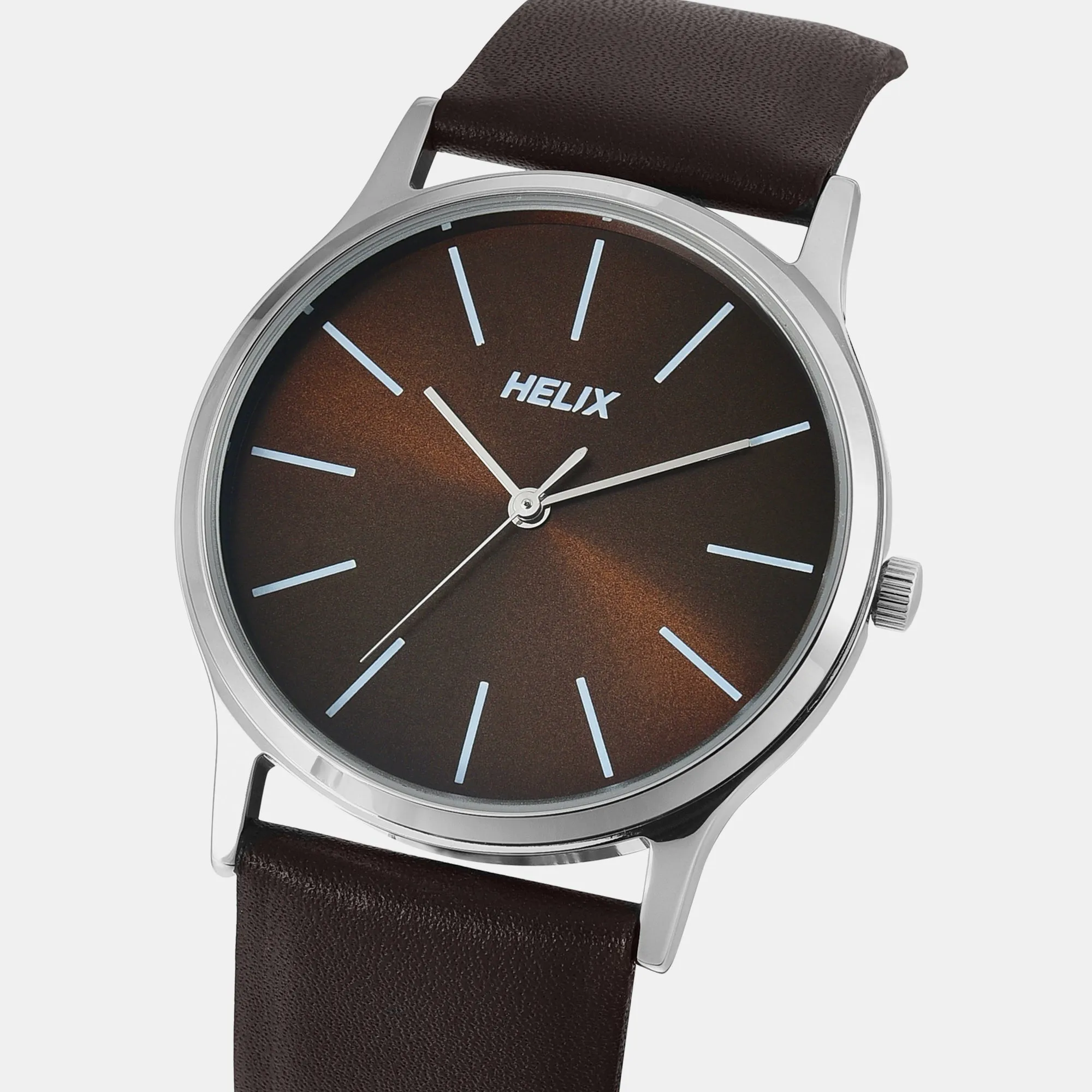 Men's Brown Analog Leather Watch TW054HG03