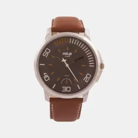 Men's Grey Analog Leather Watch TW027HG07