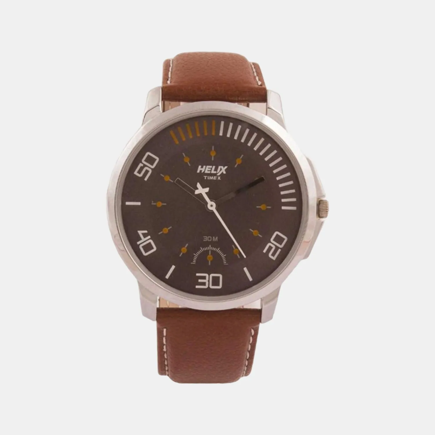 Men's Grey Analog Leather Watch TW027HG07