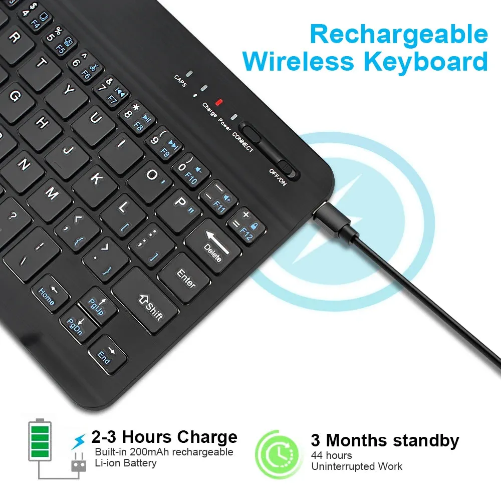 Mini Bluetooth Keyboard Wireless rechargeable Keyboard For Tablet ipad cell phone Laptop S123