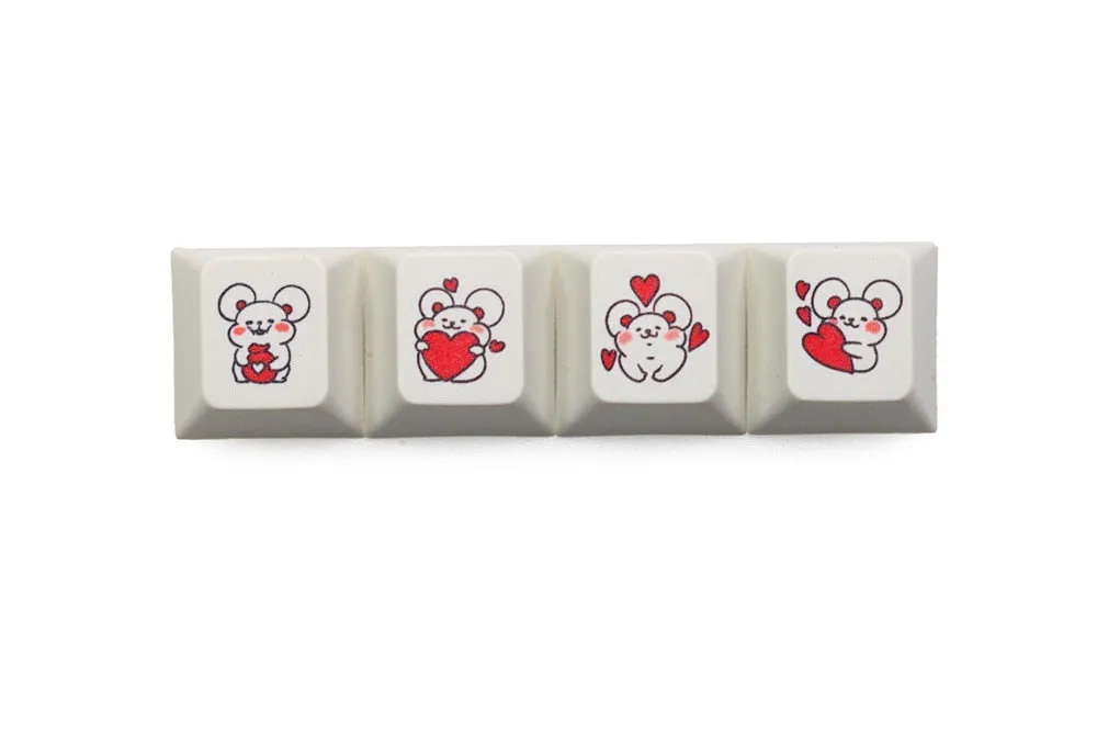 mStone Novelty cherry profile pbt keycap Dye Sub Good luck in the year of the rat Cute little mouse