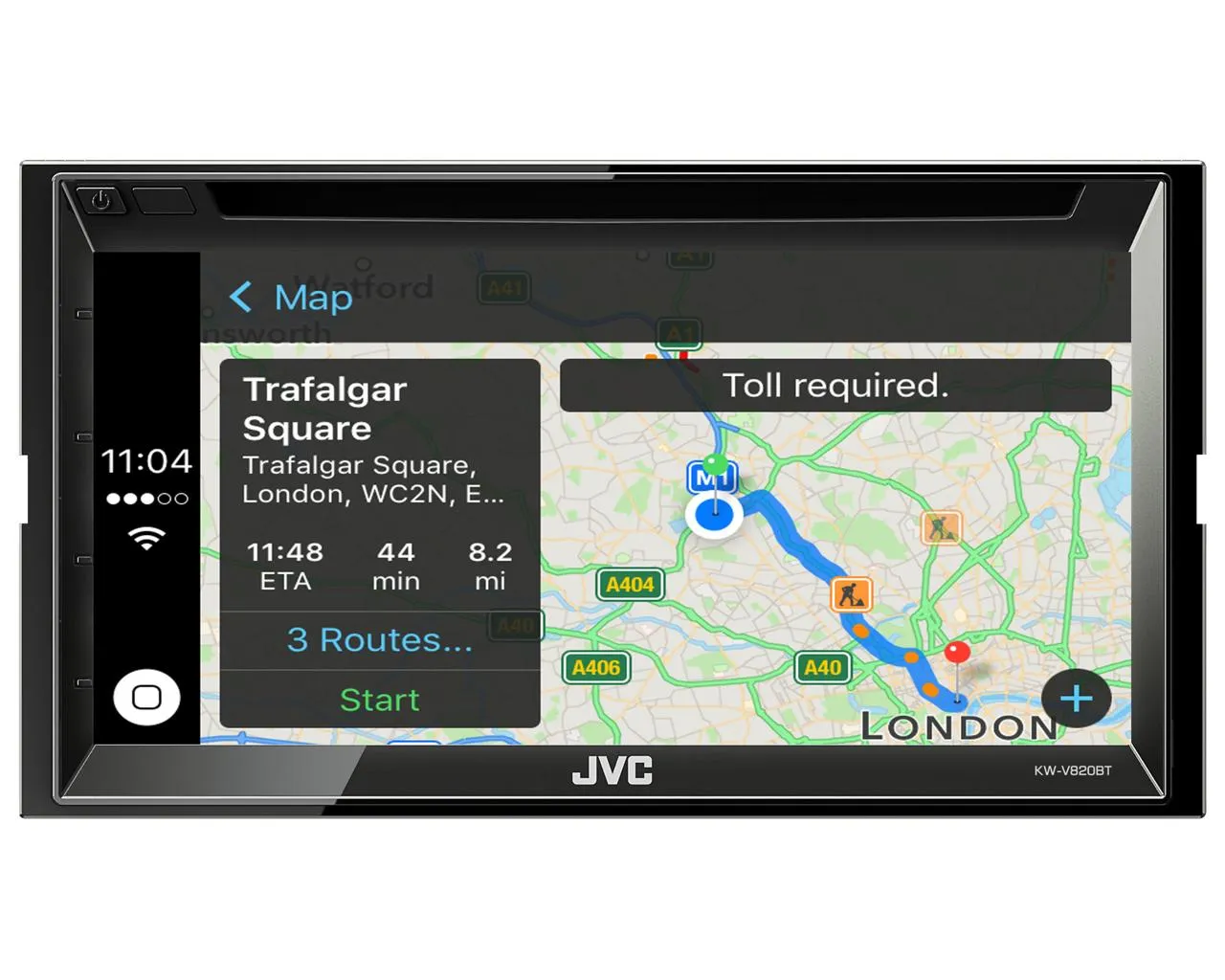 Multimedija automobiliui JVC KW-V820BT, 2-DIN, DVD, CD, USB, BLUETOOTH, Apple CarPlay