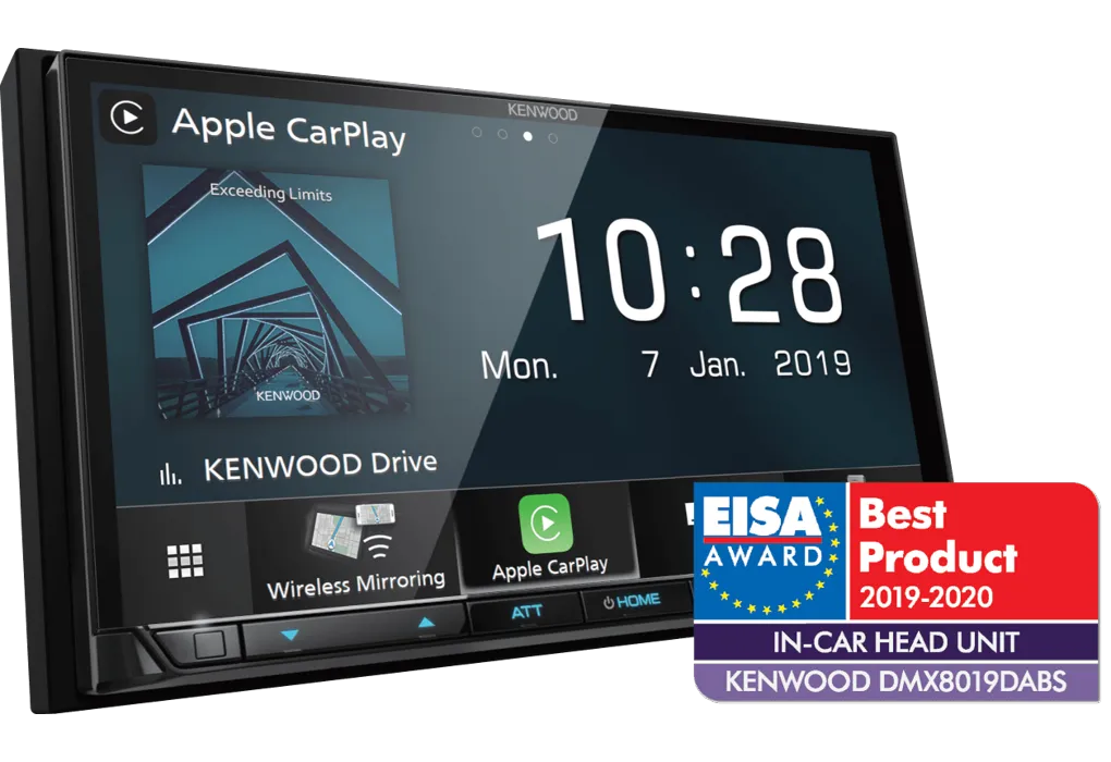 Multimedija Kenwood DMX-8019DABS, 2-DIN, Belaidis Apple CarPlay ir Android Auto