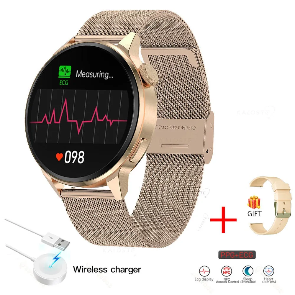 New NFC Smart Watches Women Clock Bluetooth Call GPS Movement Track Heart Rate ECG Blood Pressure Men smartwatch For Android ios