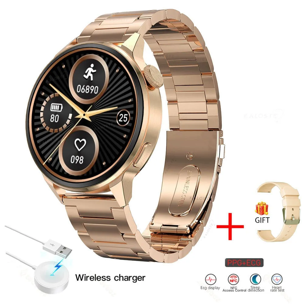 New NFC Smart Watches Women Clock Bluetooth Call GPS Movement Track Heart Rate ECG Blood Pressure Men smartwatch For Android ios