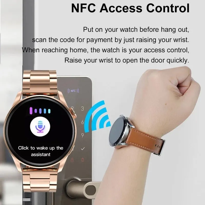 New NFC Smart Watches Women Clock Bluetooth Call GPS Movement Track Heart Rate ECG Blood Pressure Men smartwatch For Android ios