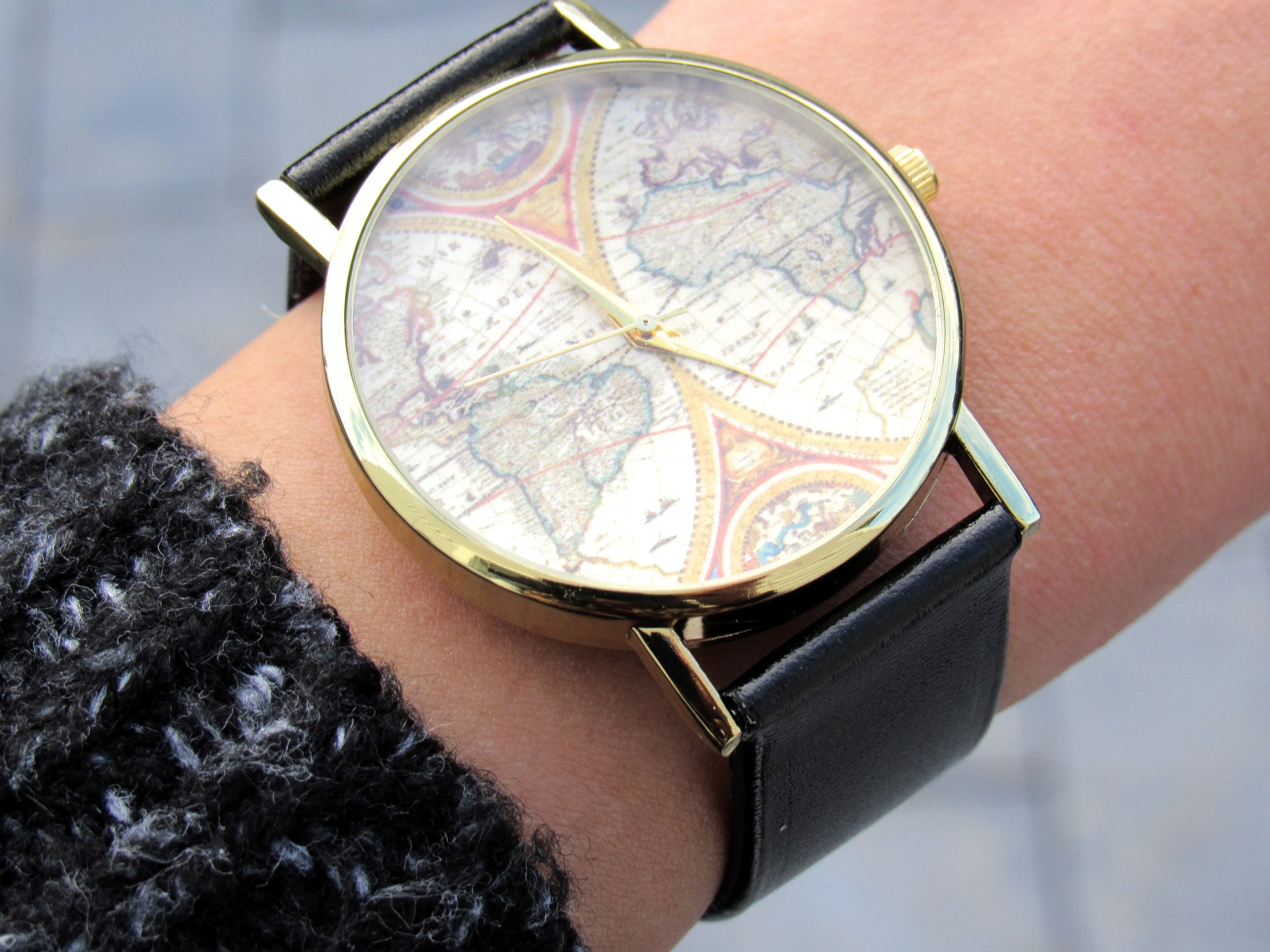 (On Sale!) Around the World Map Watch