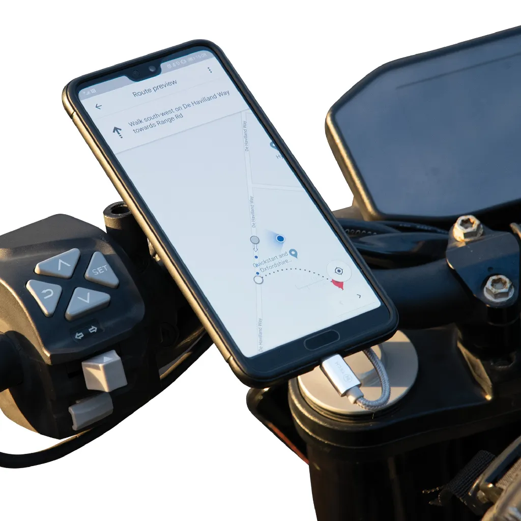 OXFORD OX869 CLIQR USB TYPE C MOTORCYCLE HANDLEBAR MOUNT