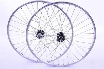 PAIR 26" MTB WHEELS DISC BRAKE HUBS ALLOY RIMS FOR 5,6 or 7 SPEED (559x21) RIMS