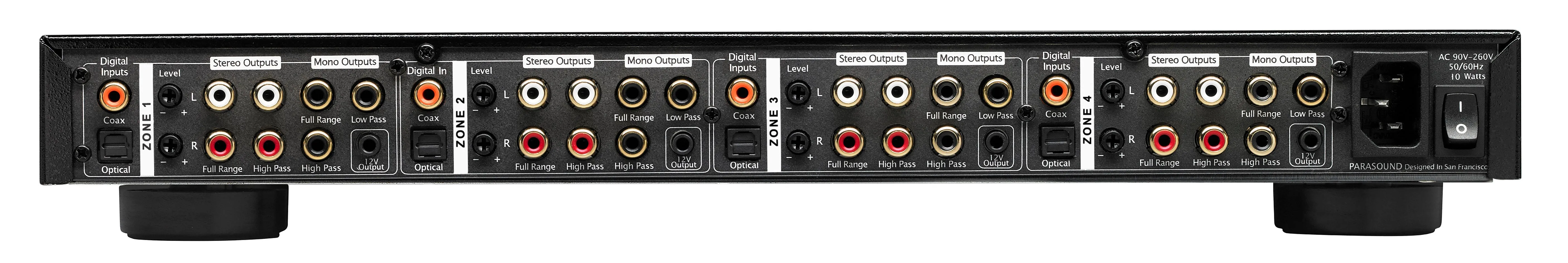 Parasound ZoneMaster 4 DAX  Four Zone 192kHz 24bit DAC and Crossover B-Stock No Warranty