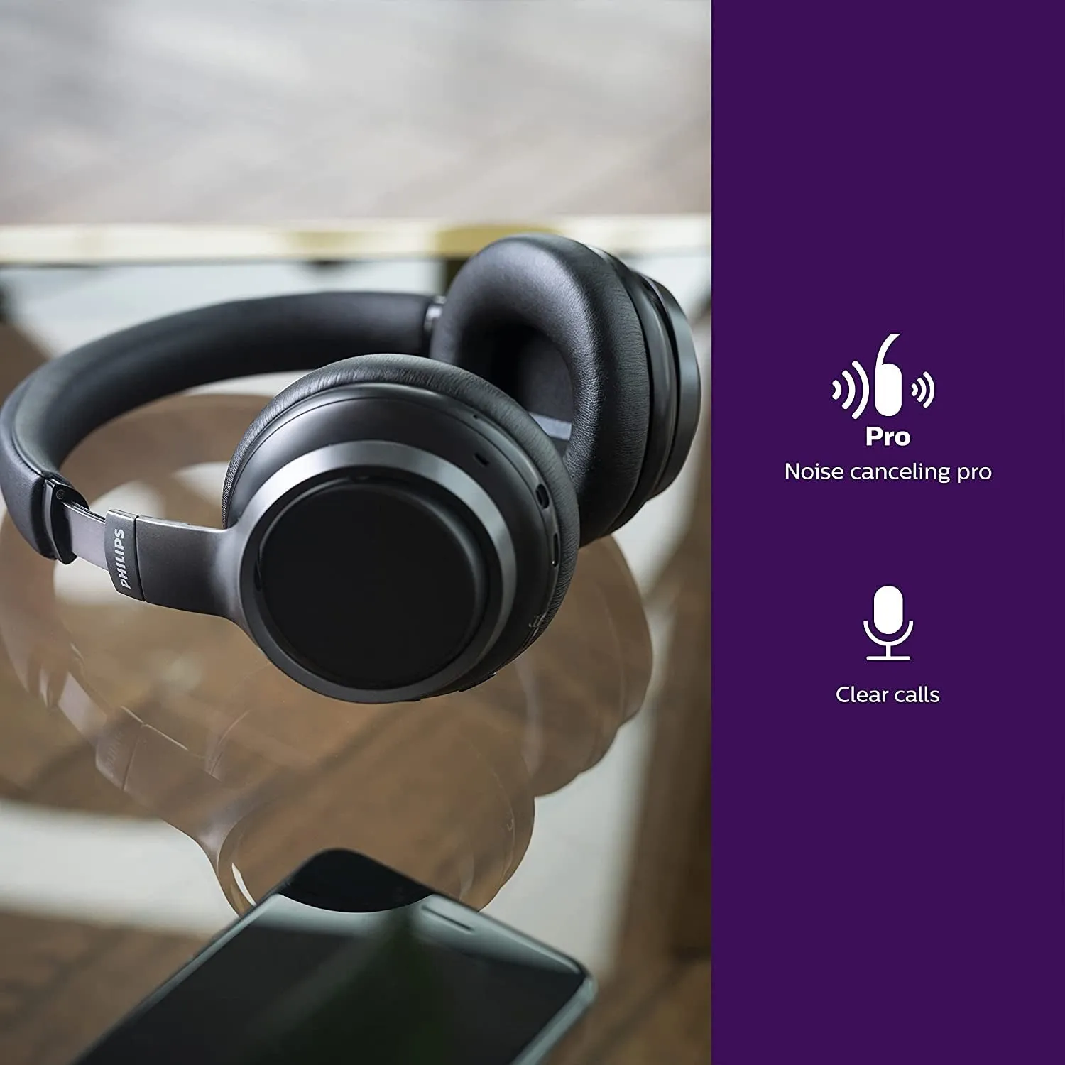 Philips H9505 Hybrid Active Noise Canceling (ANC) over Ear Wireless Bluetooth Pro-Performance Headphones with Multipoint Bluetooth Connection