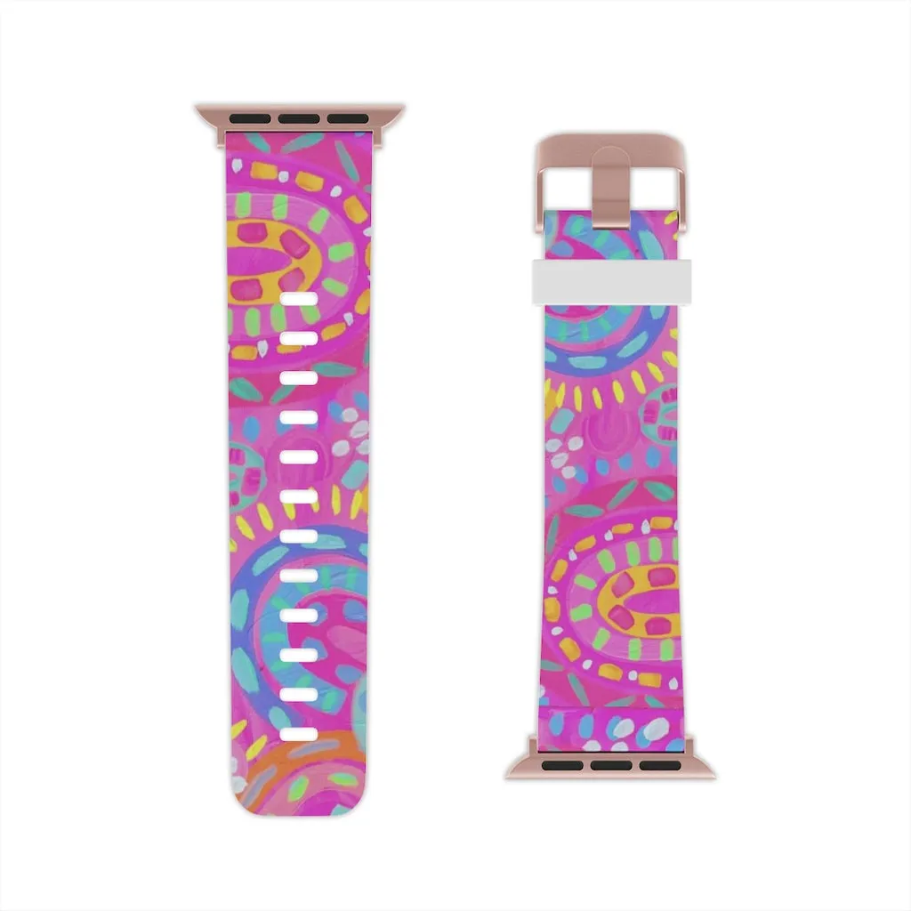 Pink Painted Rainbows Watch Band for Apple Watch