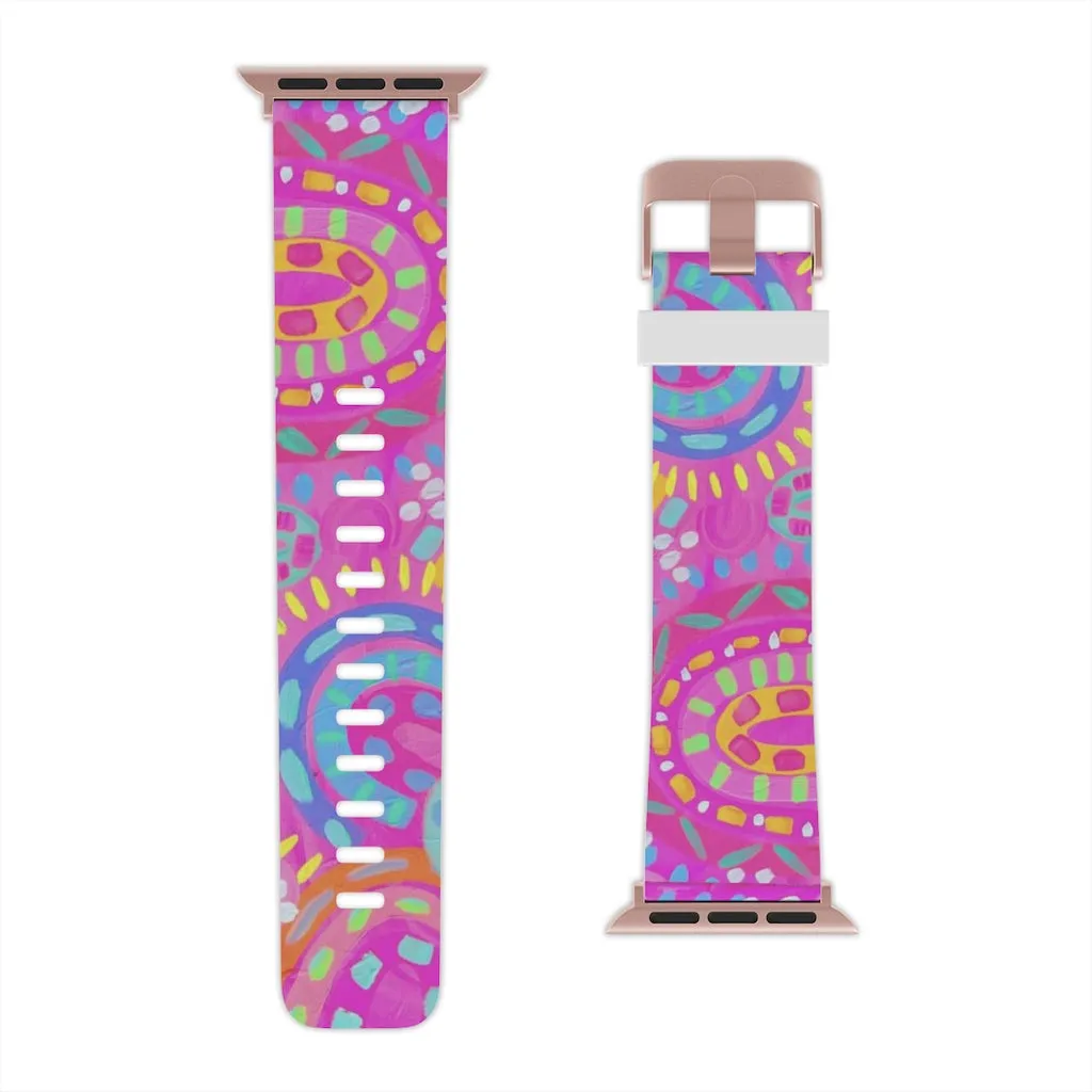 Pink Painted Rainbows Watch Band for Apple Watch