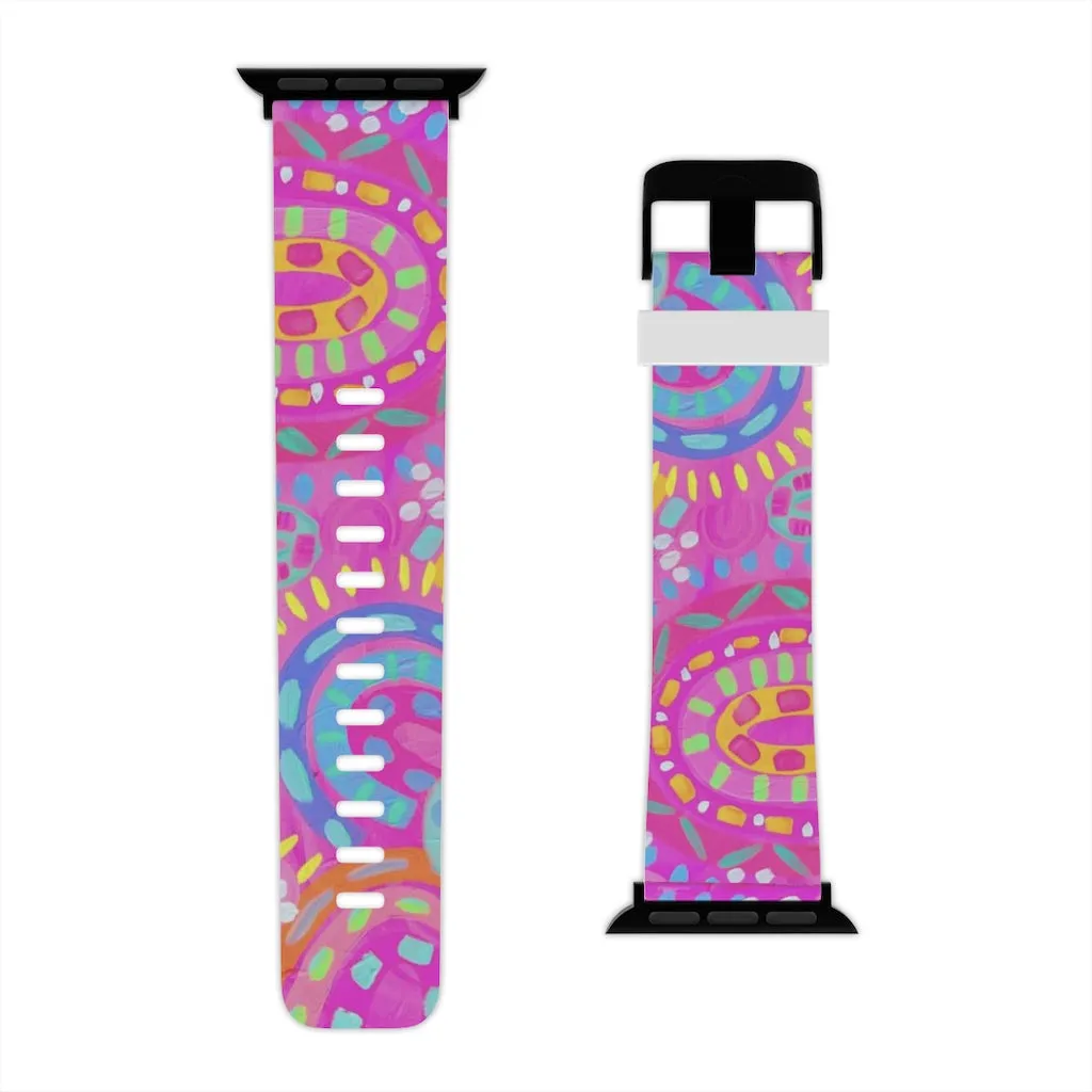 Pink Painted Rainbows Watch Band for Apple Watch