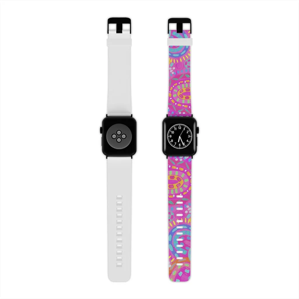 Pink Painted Rainbows Watch Band for Apple Watch