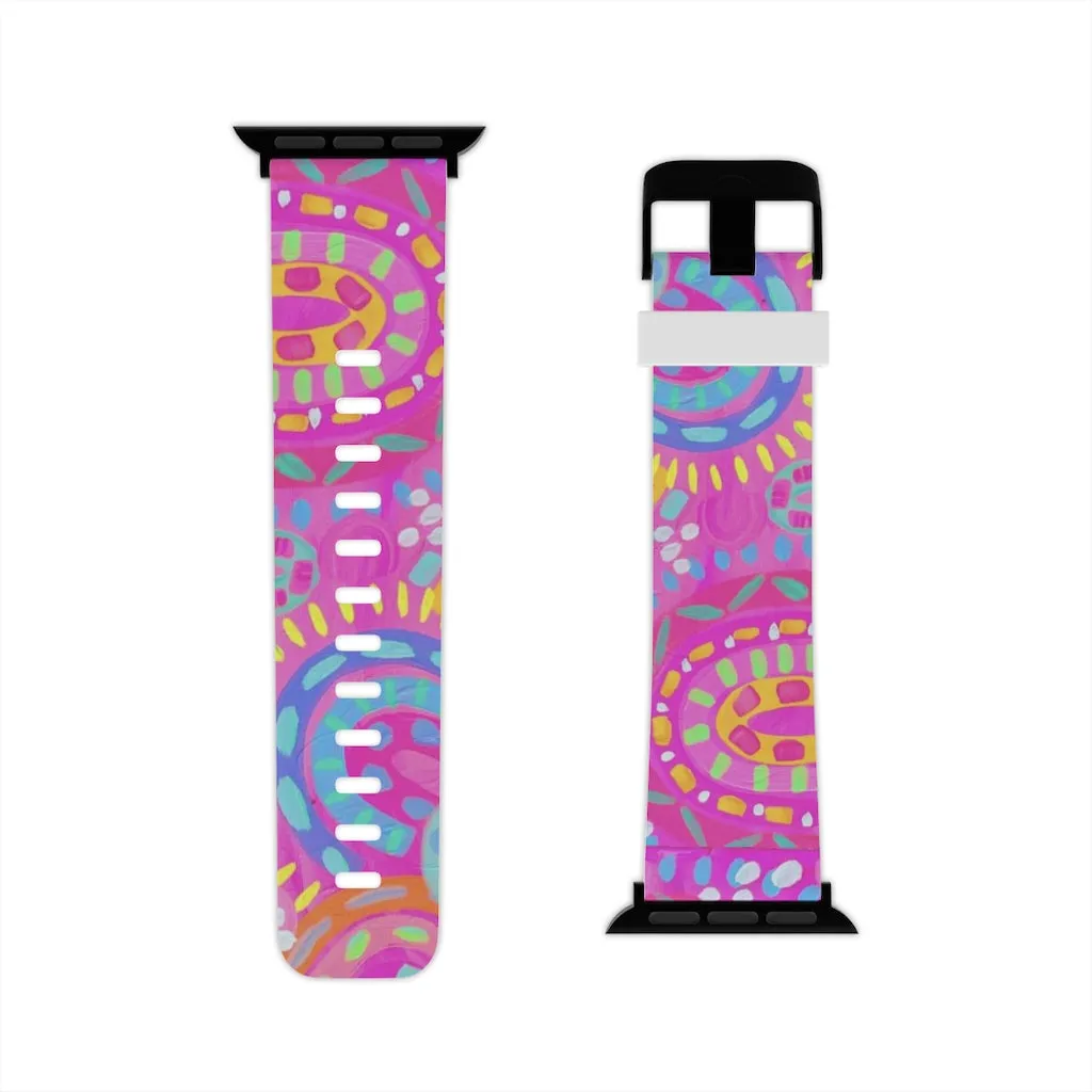 Pink Painted Rainbows Watch Band for Apple Watch