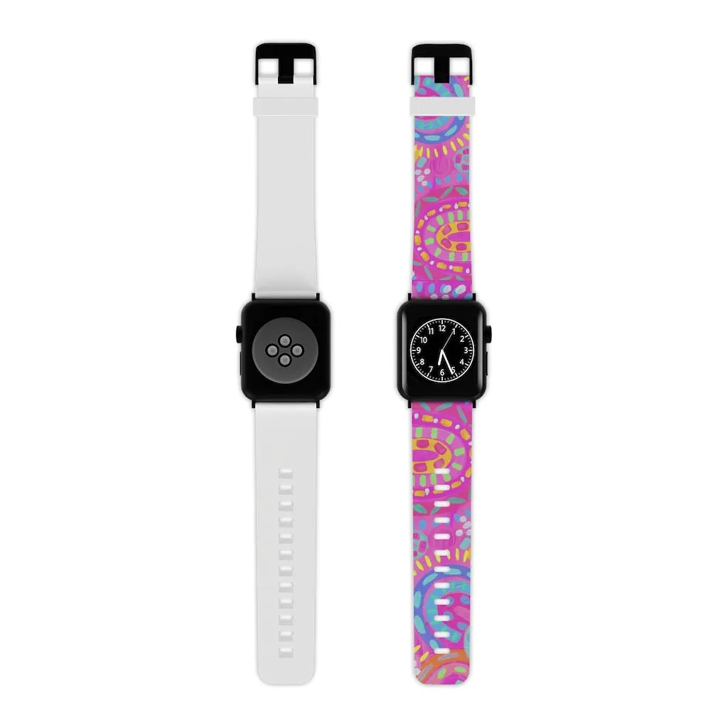 Pink Painted Rainbows Watch Band for Apple Watch