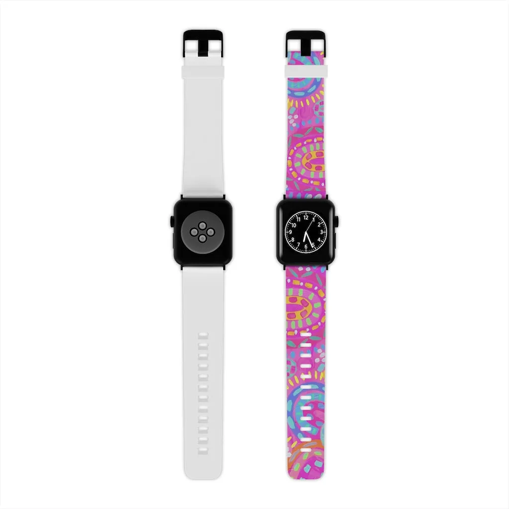 Pink Painted Rainbows Watch Band for Apple Watch