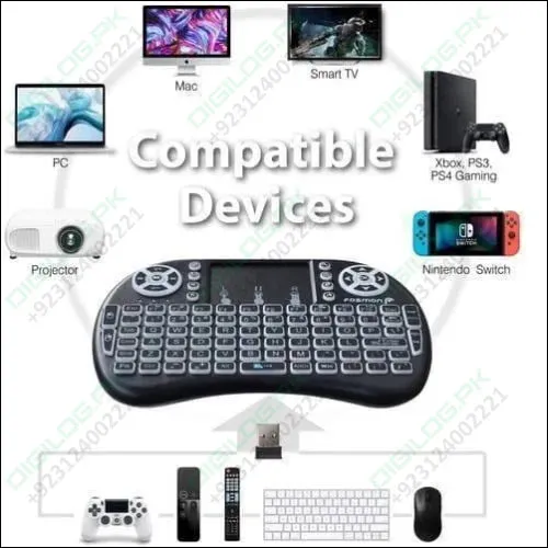 Portable Mini Wireless Keyboard Controller With Touchpad Mouse Combo And Backlight