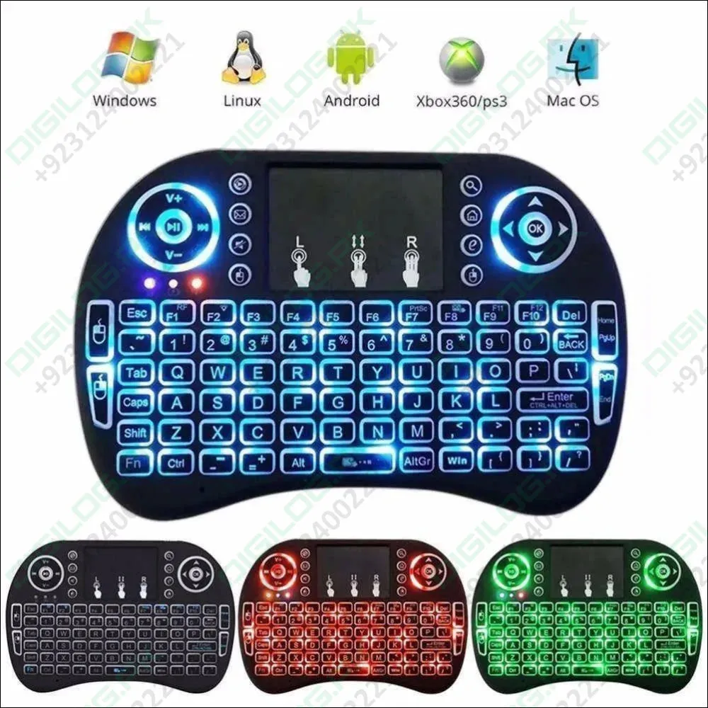 Portable Mini Wireless Keyboard Controller With Touchpad Mouse Combo And Backlight